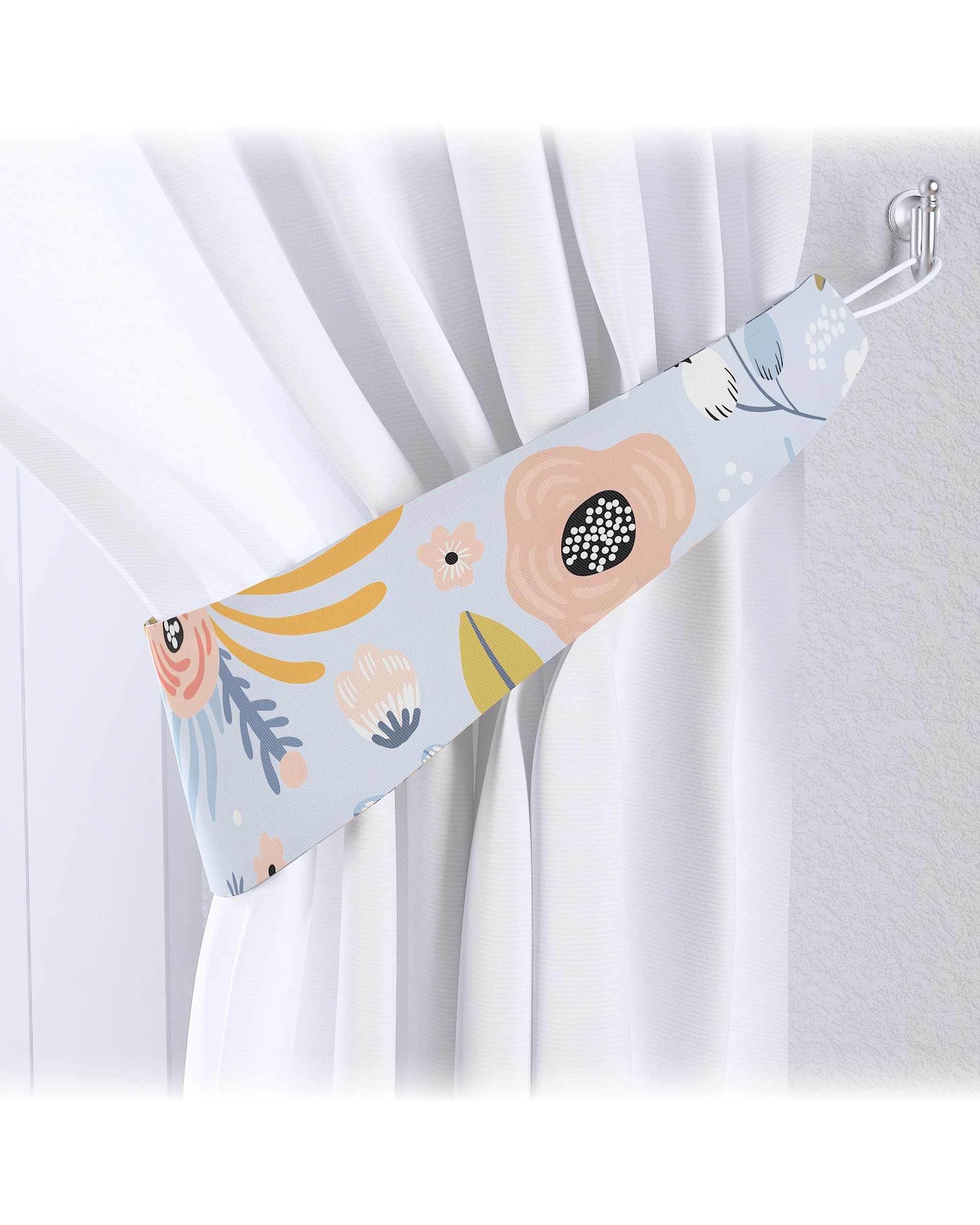 Garter colour blue fabric patterned