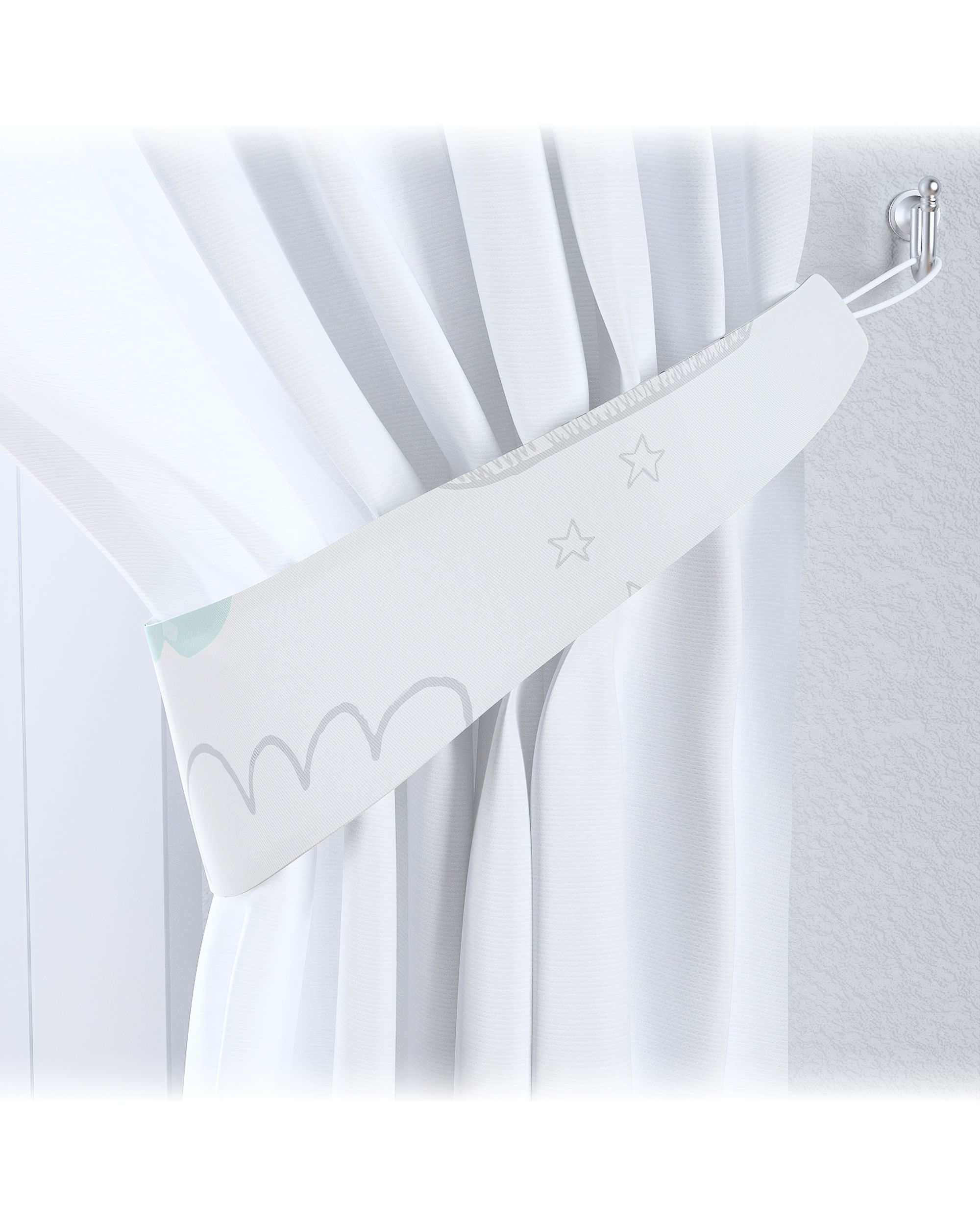 Garter colour white fabric patterned