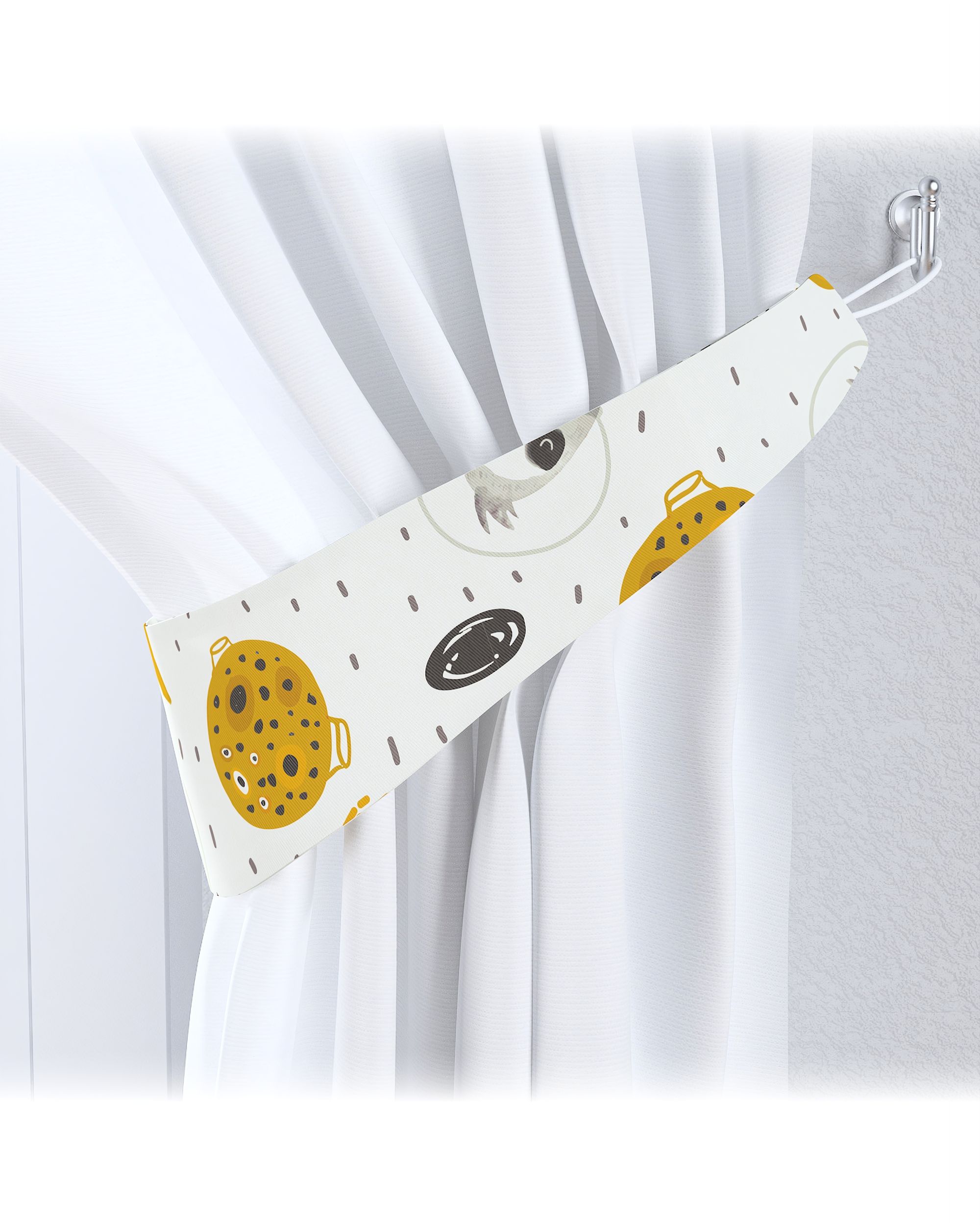 Garter colour white fabric patterned