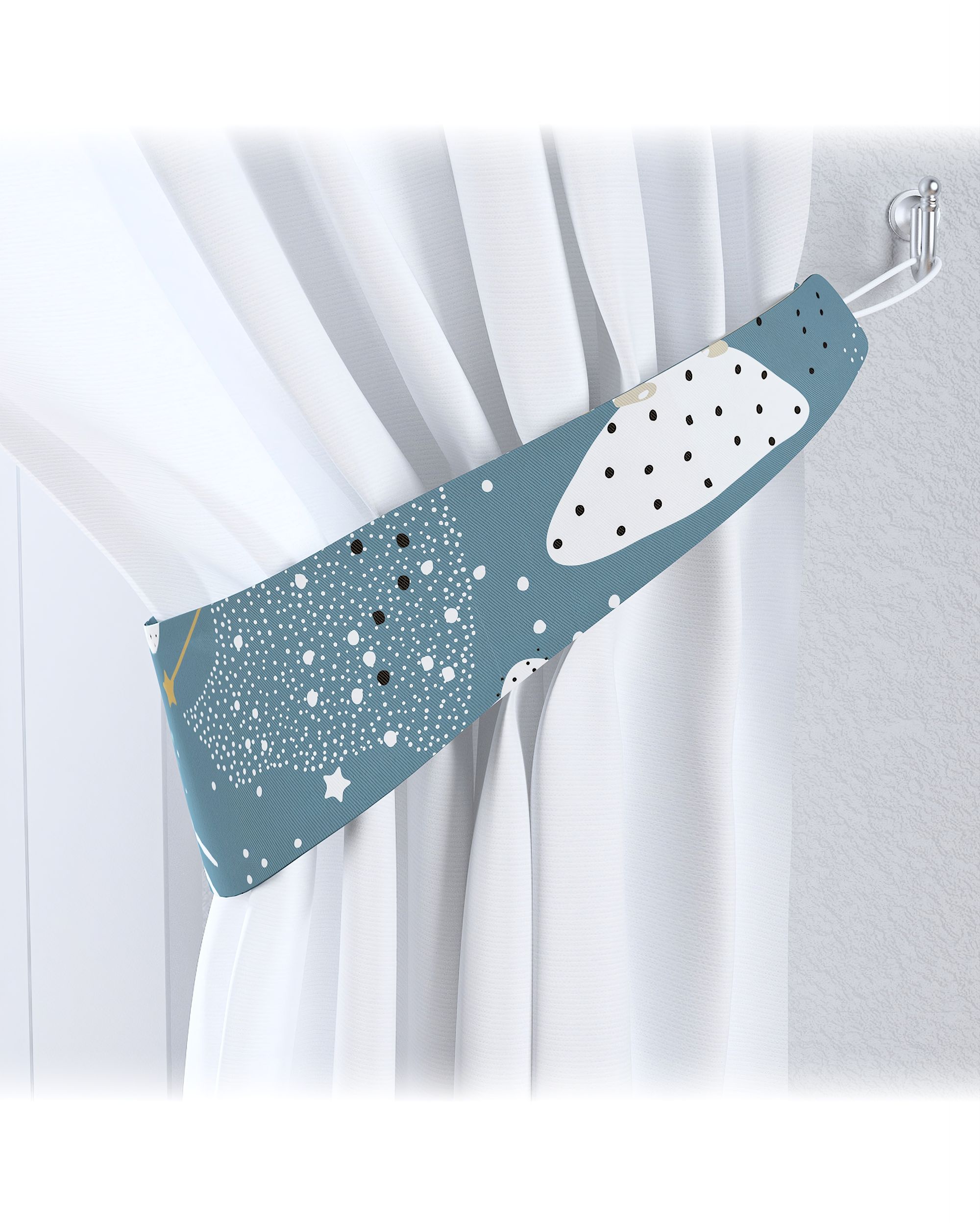 Garter colour blue fabric patterned