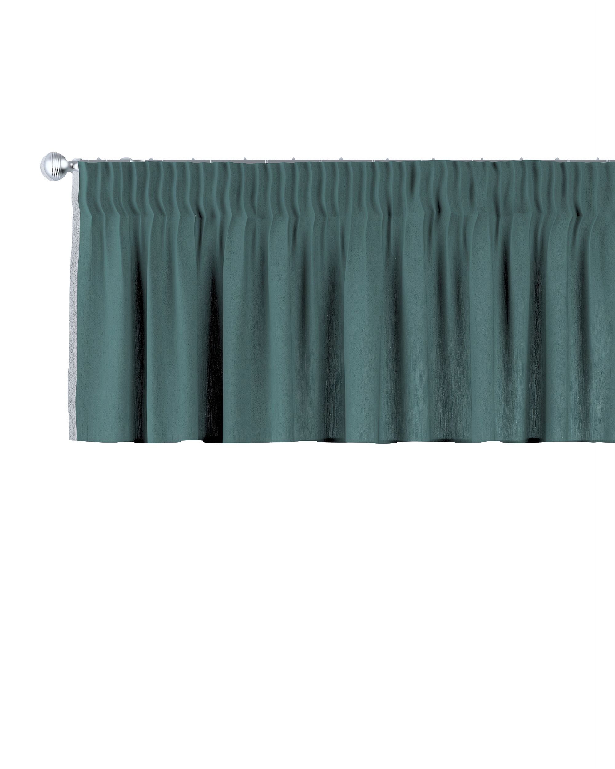 Lambrequin with gathering tape colour green fabric semi-sheer, structured