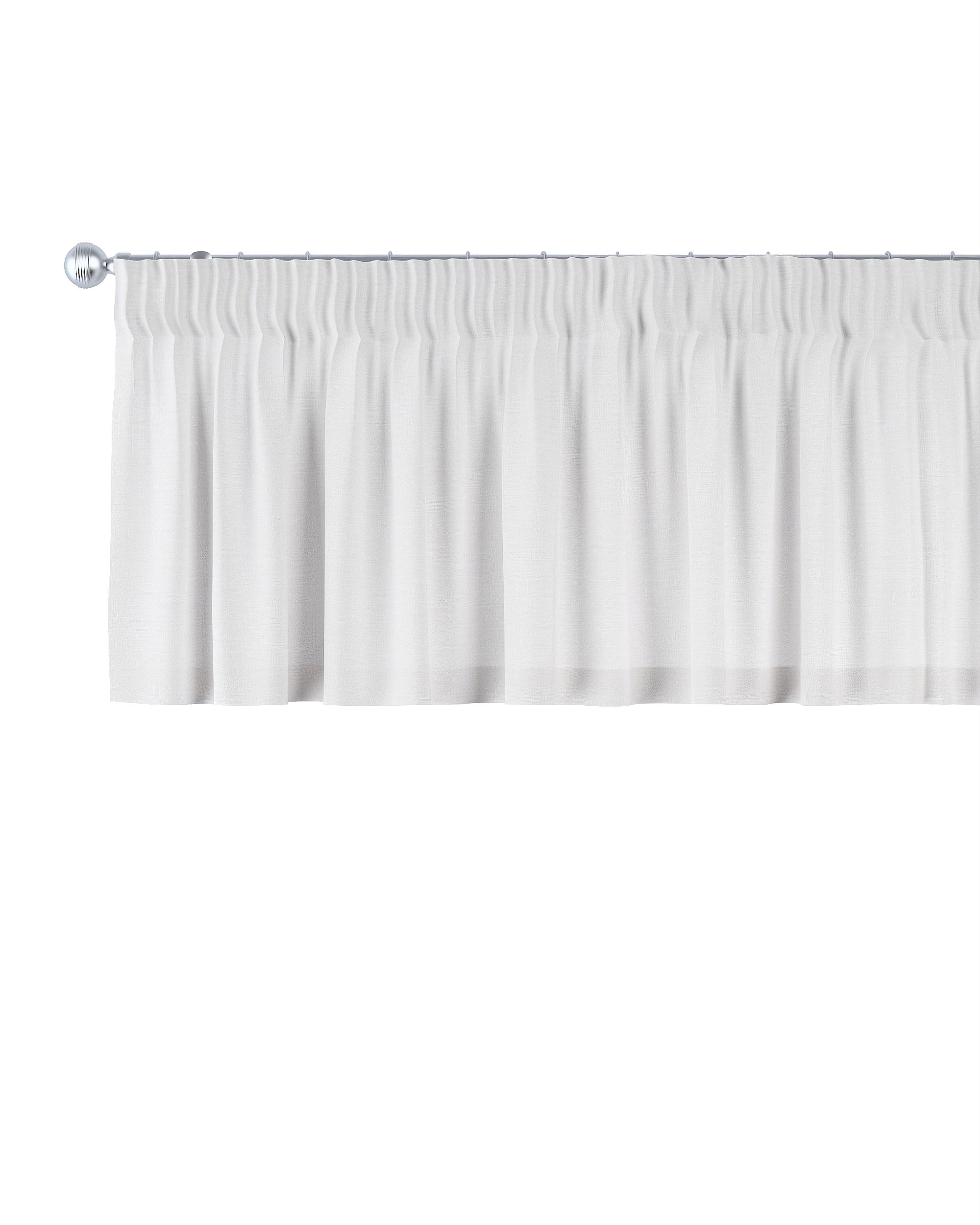 Lambrequin with gathering tape colour white fabric semi-sheer, structured