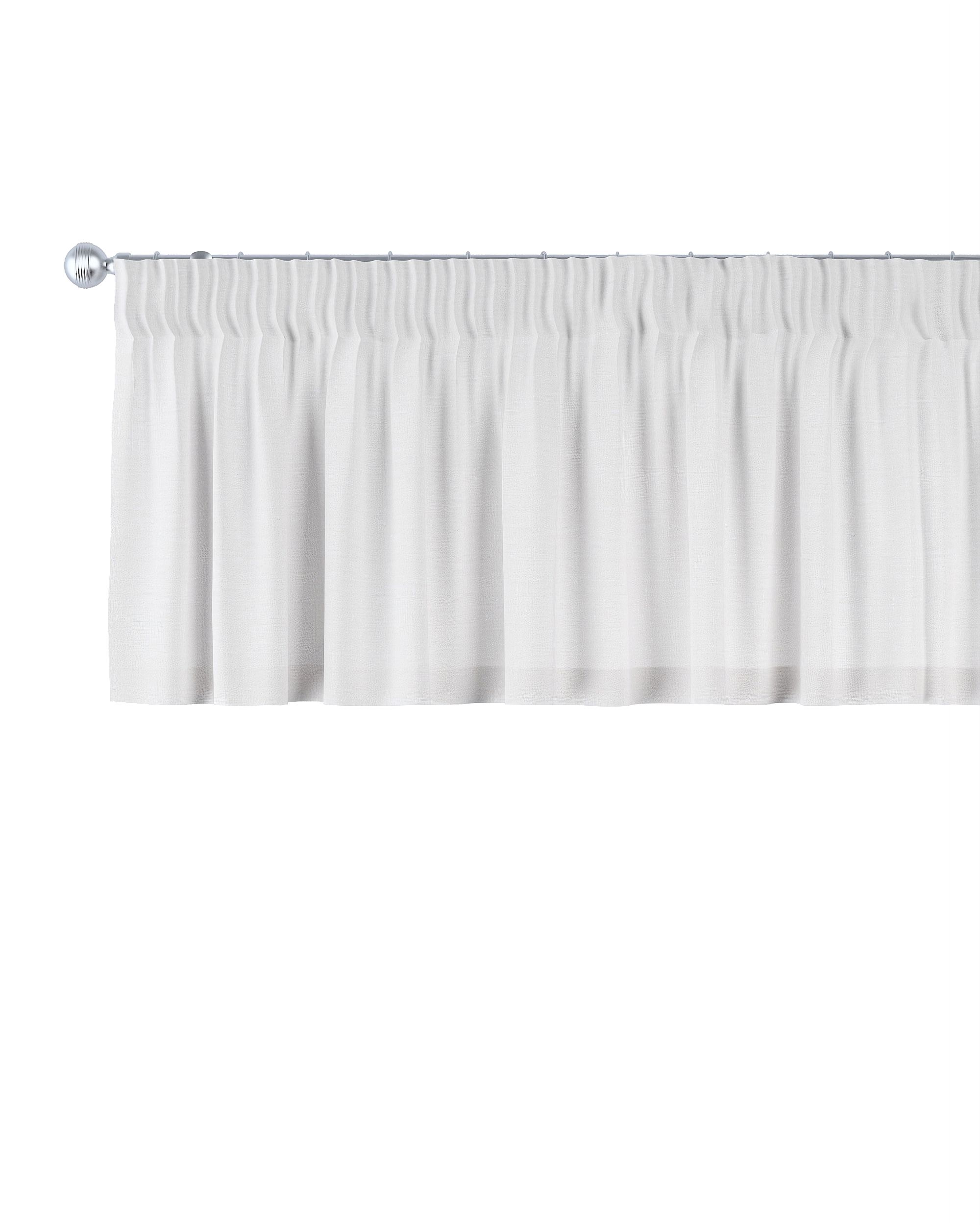Lambrequin with gathering tape colour white fabric semi-sheer, structured