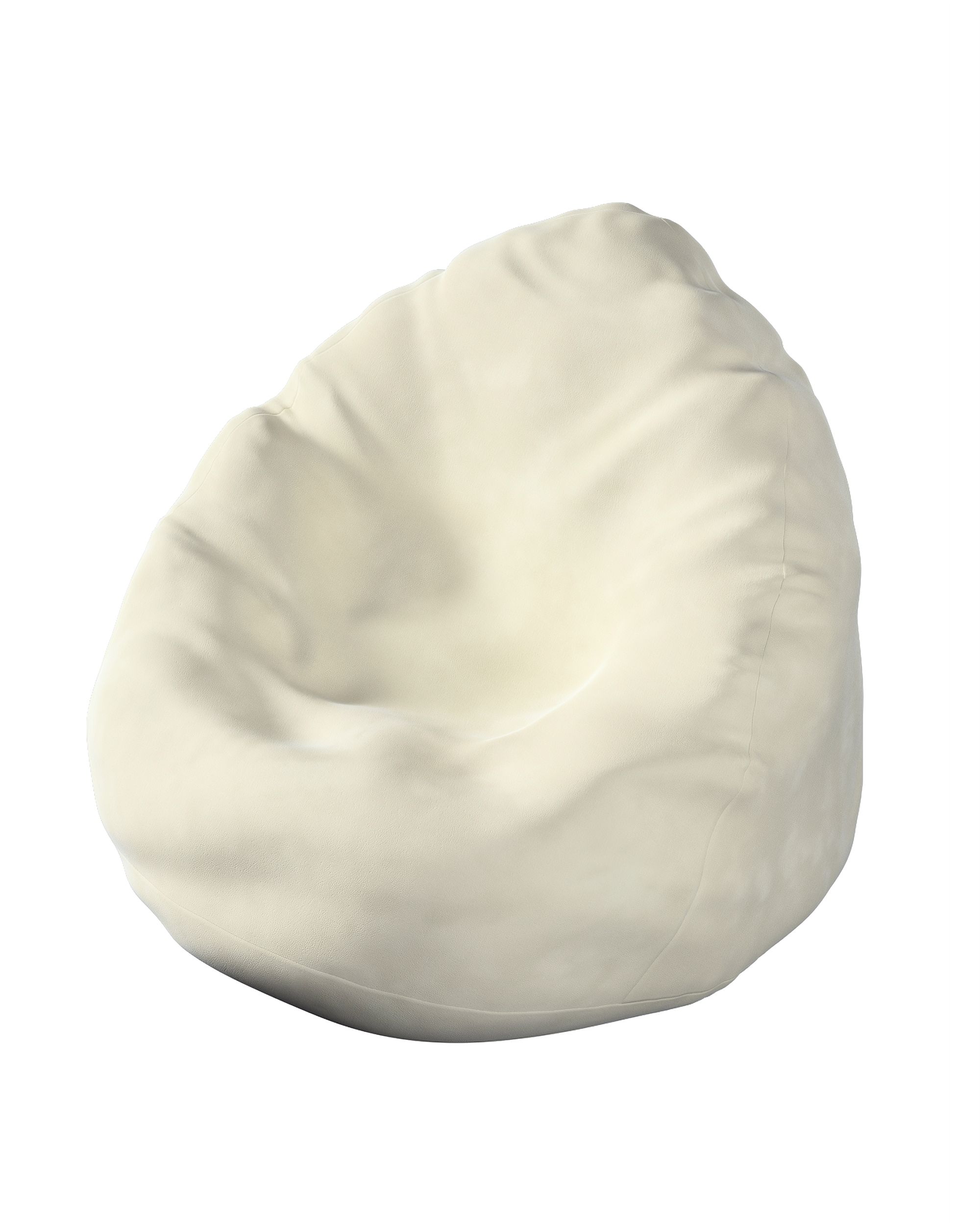 Beanbag Bowli colour cream fabric gloss, velvet