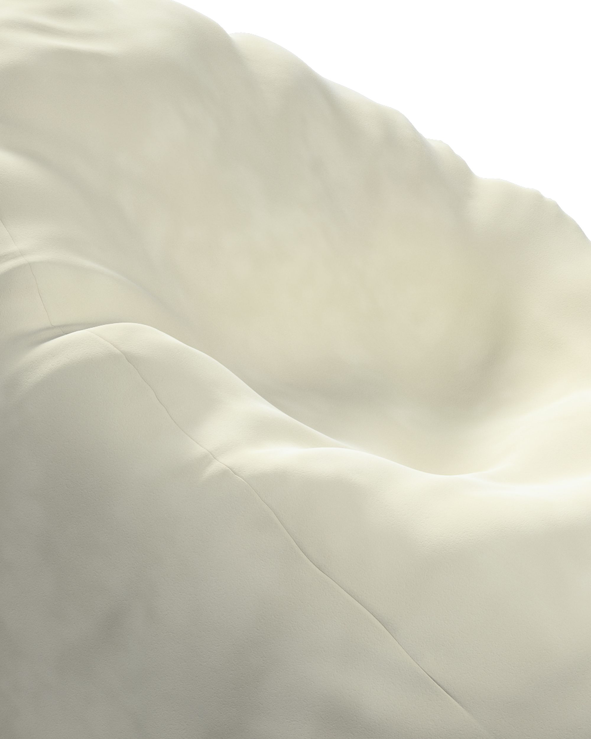 Beanbag Bowli colour cream fabric gloss, velvet (hover)