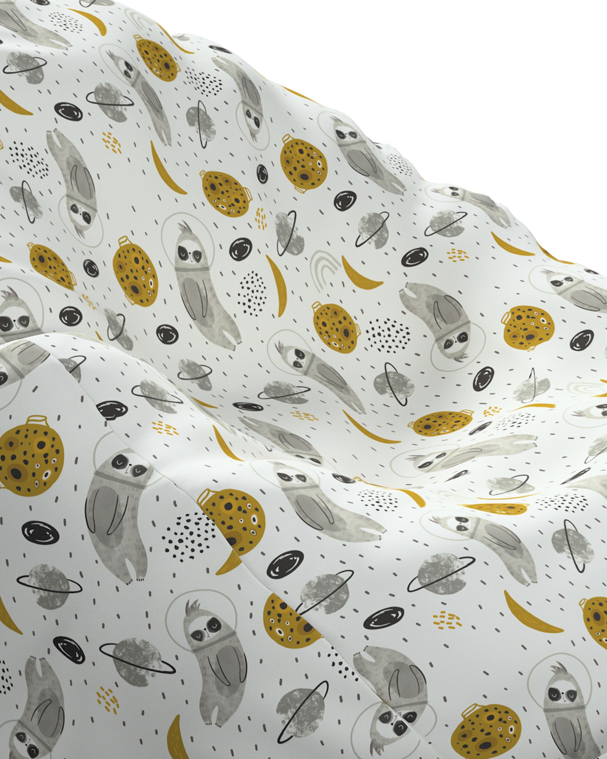 Beanbag Bowli colour white fabric patterned (hover)