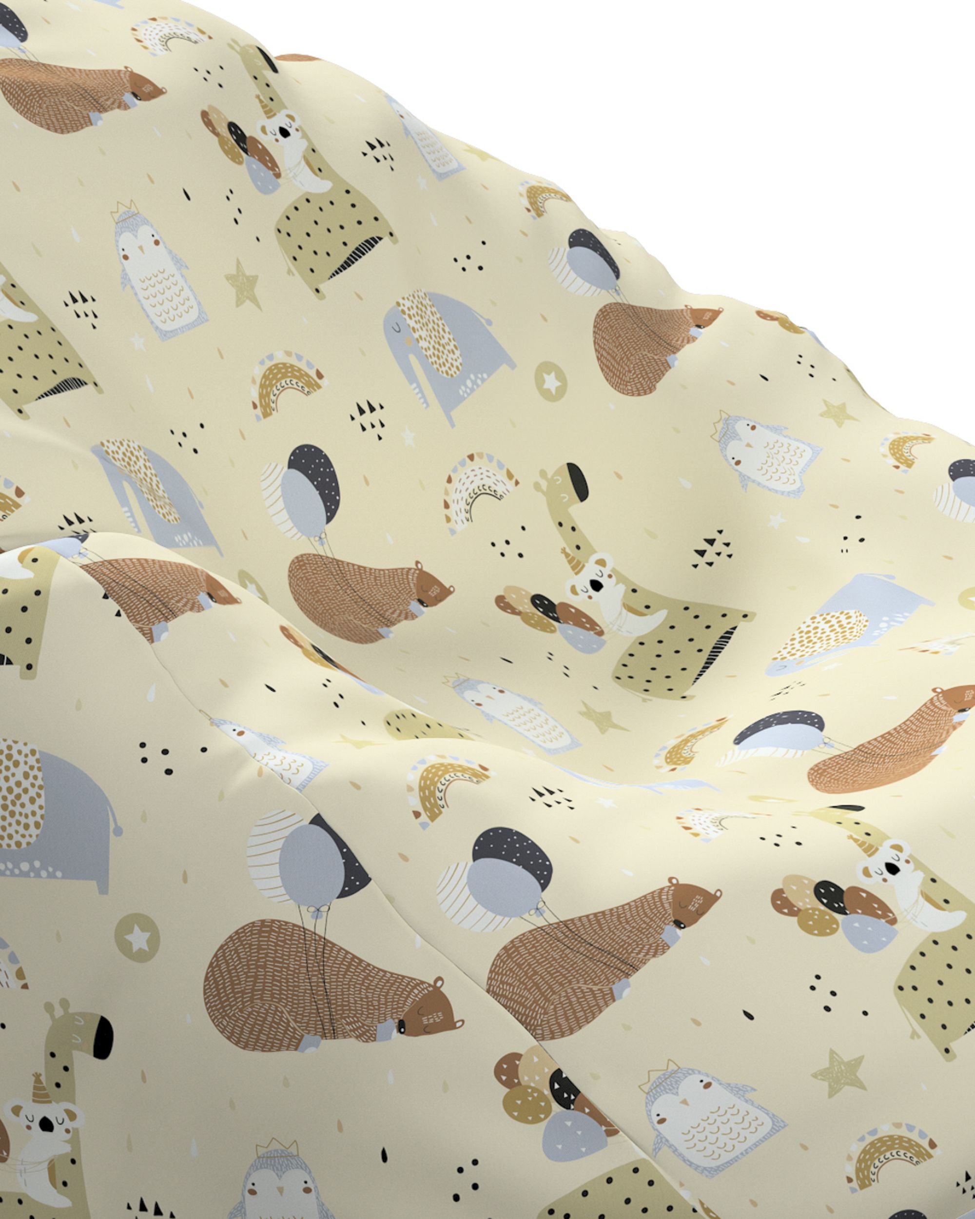 Beanbag Bowli colour beige fabric patterned (hover)