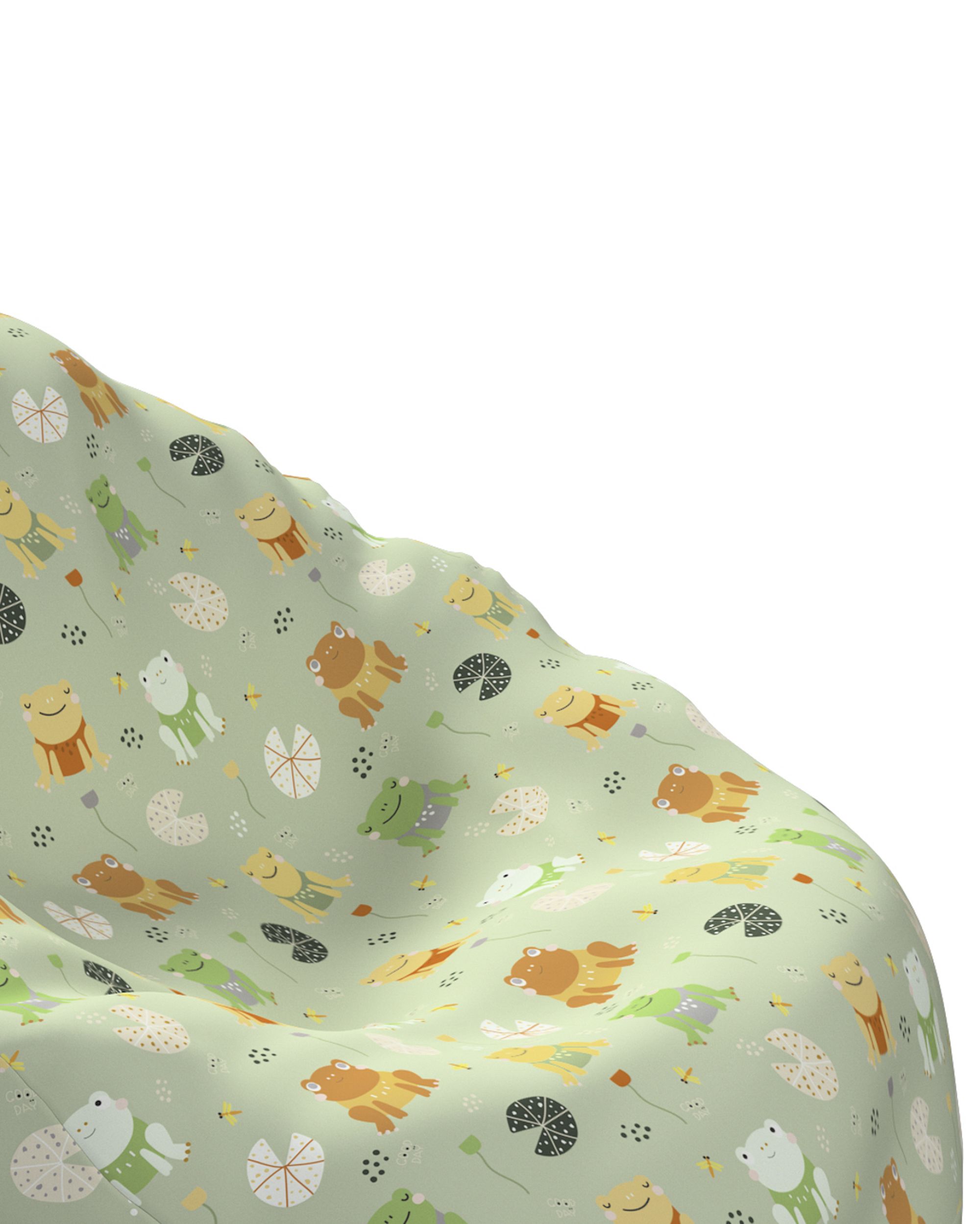 Beanbag Bowli colour green fabric patterned (hover)