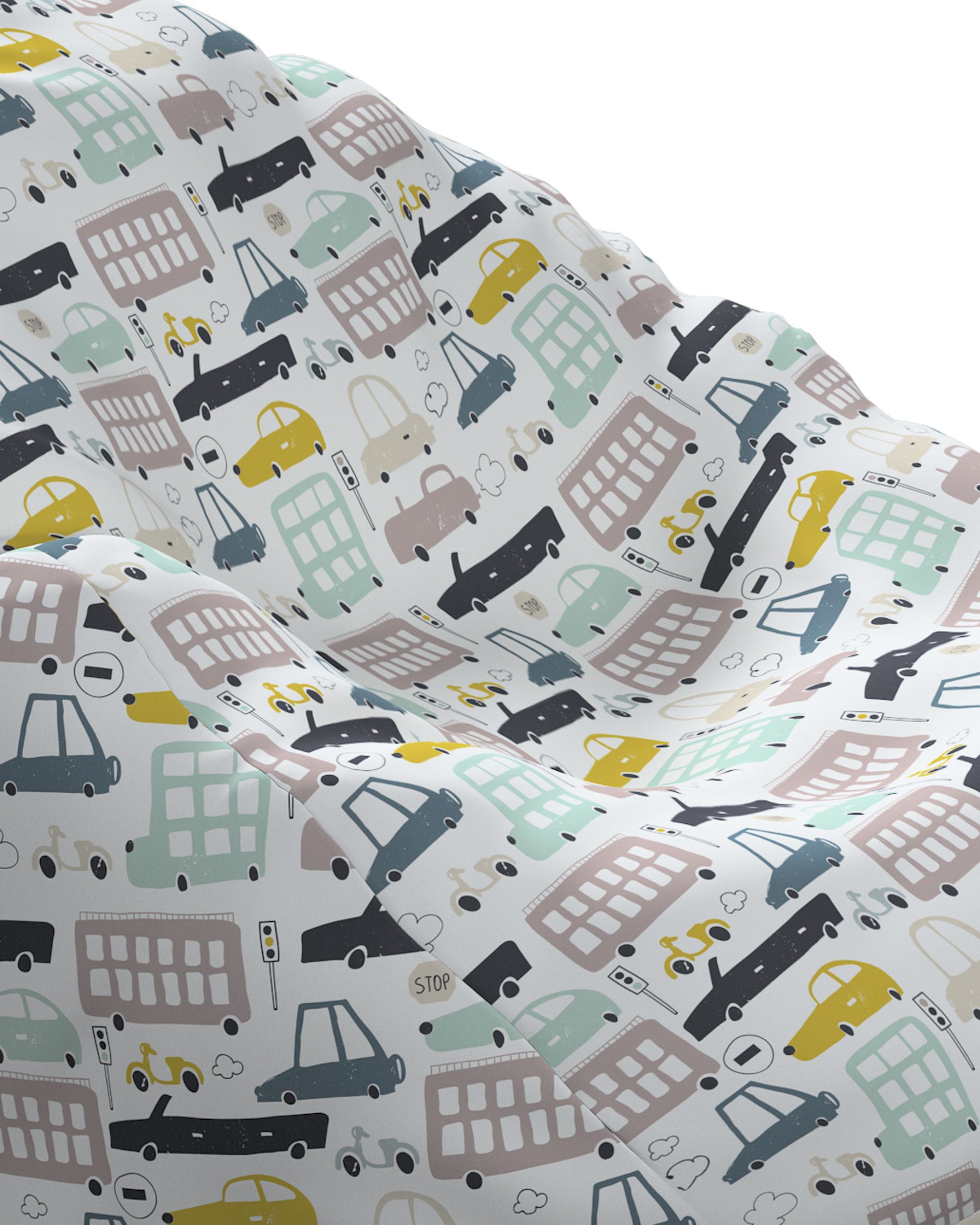 Beanbag Bowli colour beige fabric patterned (hover)