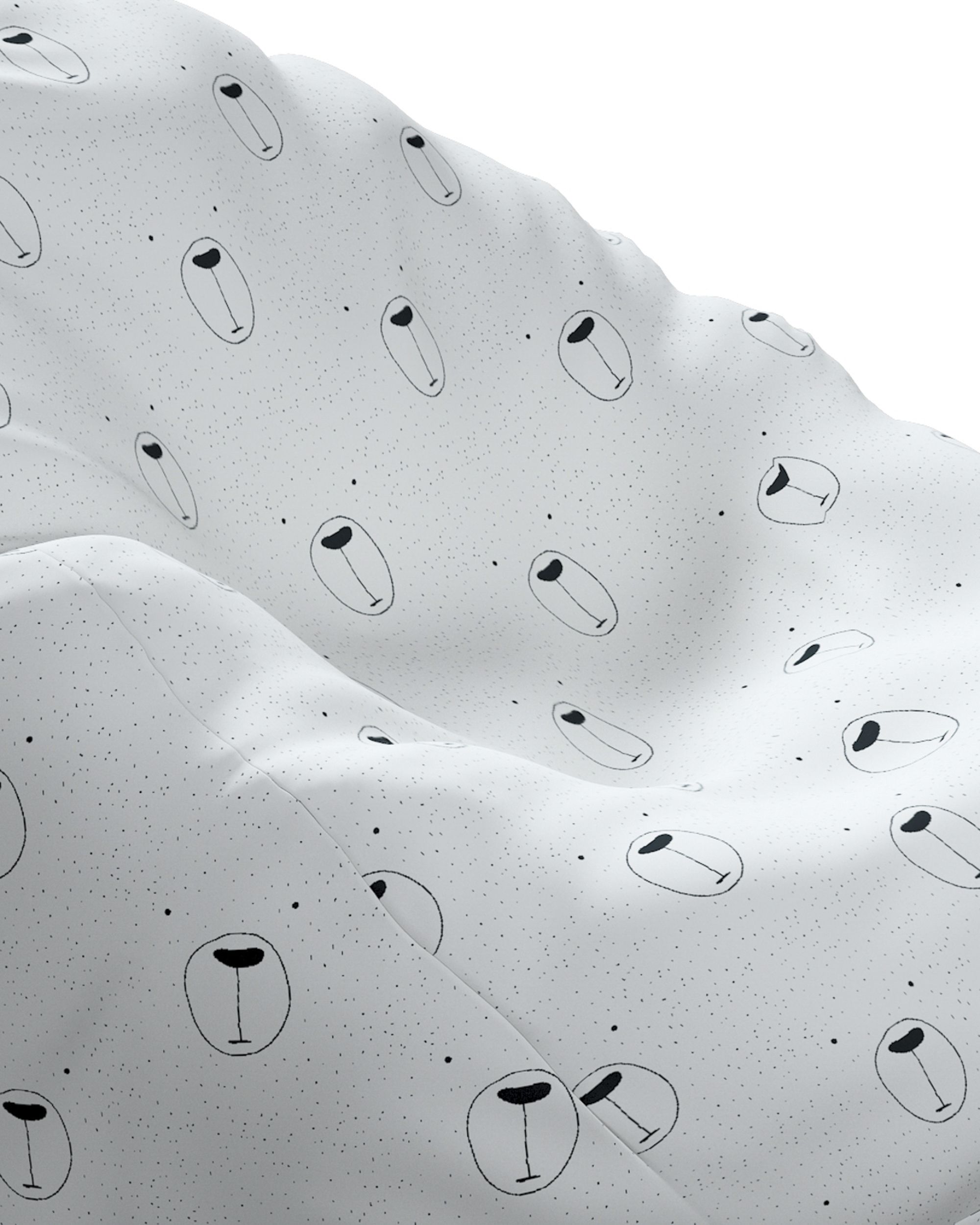 Beanbag Bowli colour white fabric patterned (hover)
