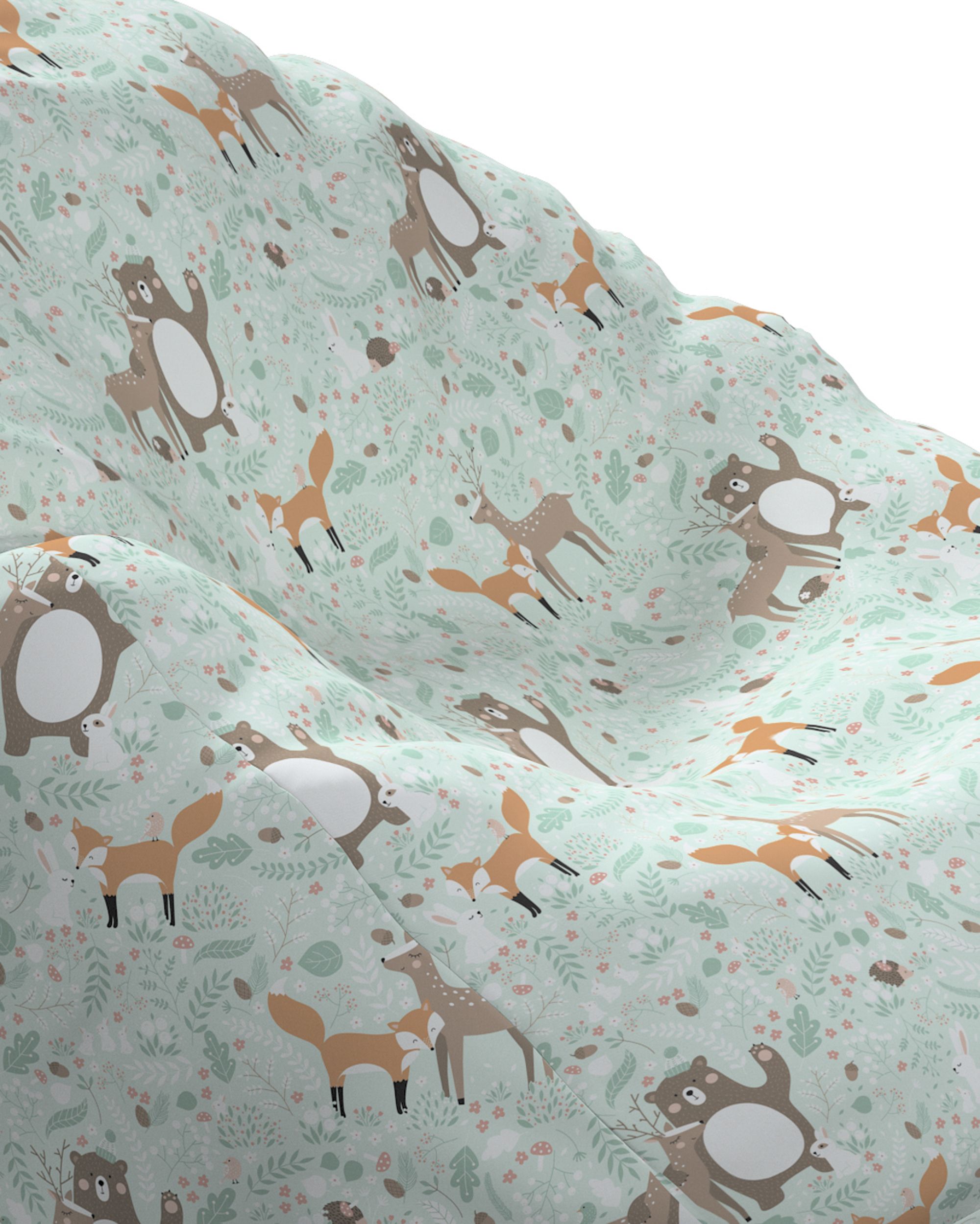 Beanbag Bowli colour green fabric patterned (hover)