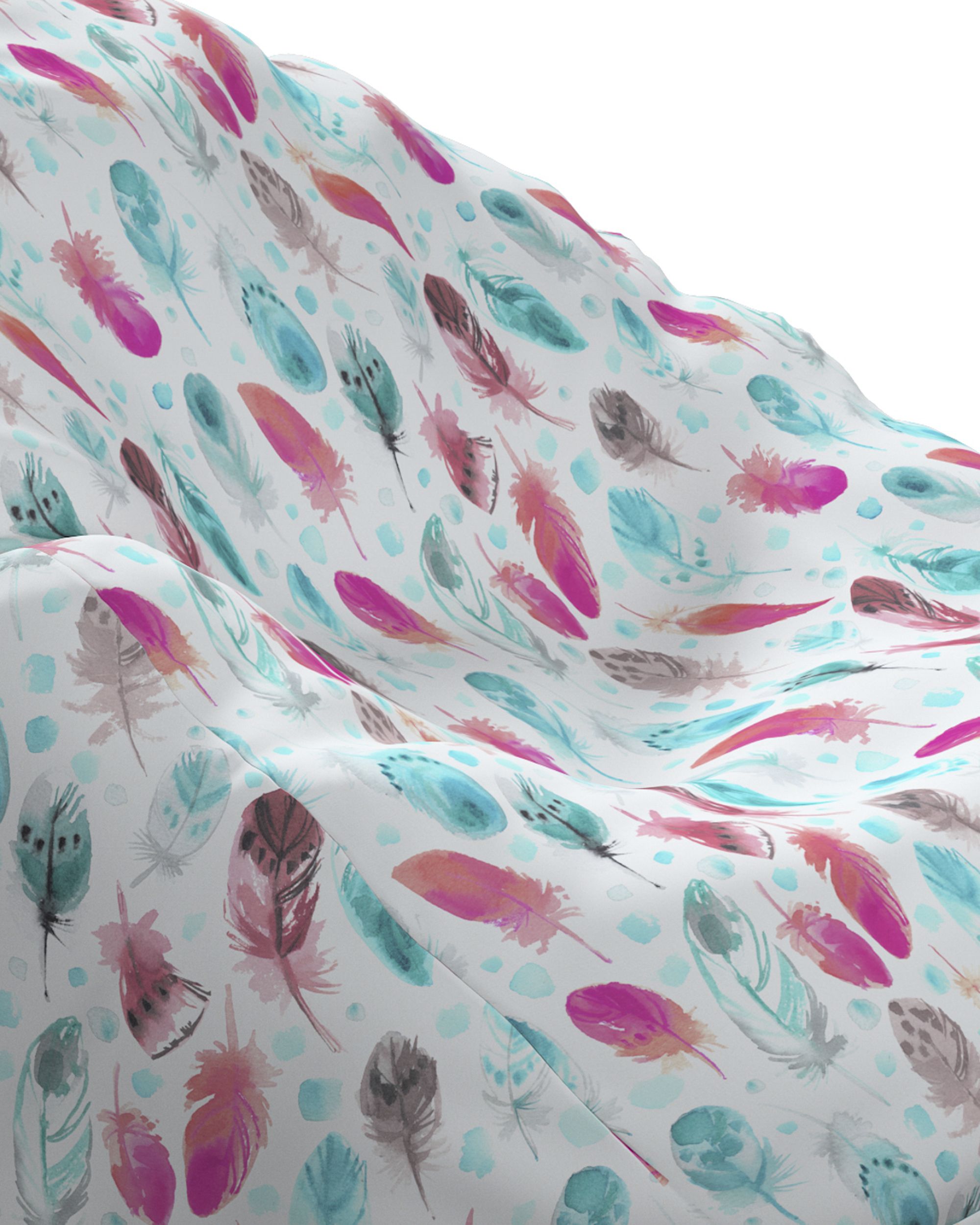 Beanbag Bowli colour blue fabric patterned (hover)