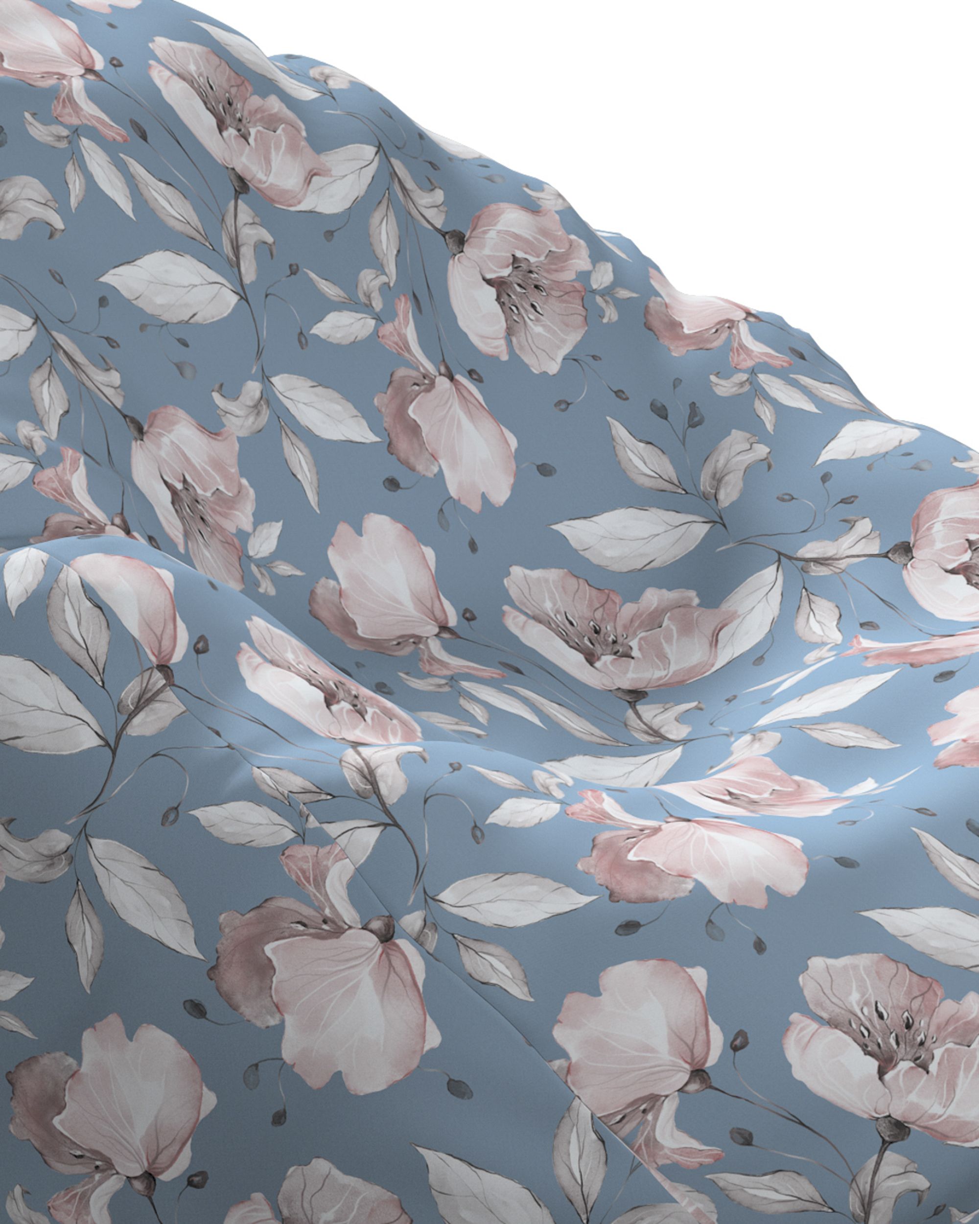 Beanbag Bowli colour blue fabric patterned (hover)