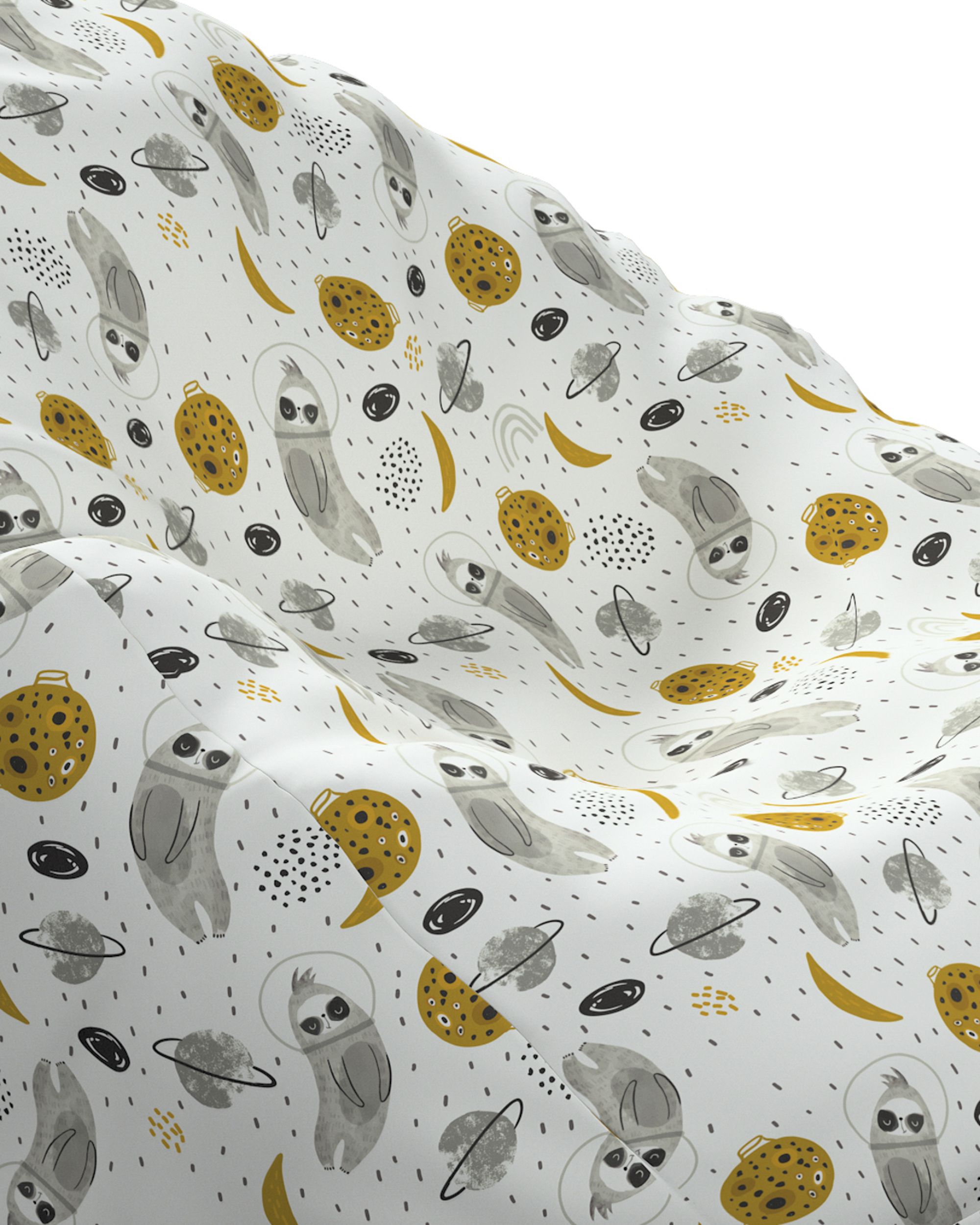 Beanbag Bowli colour white fabric patterned (hover)