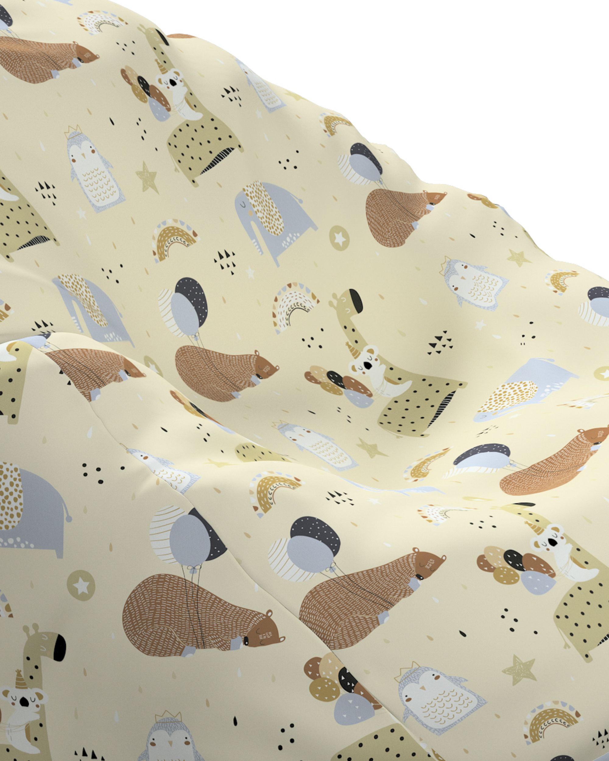 Beanbag Bowli colour beige fabric patterned (hover)