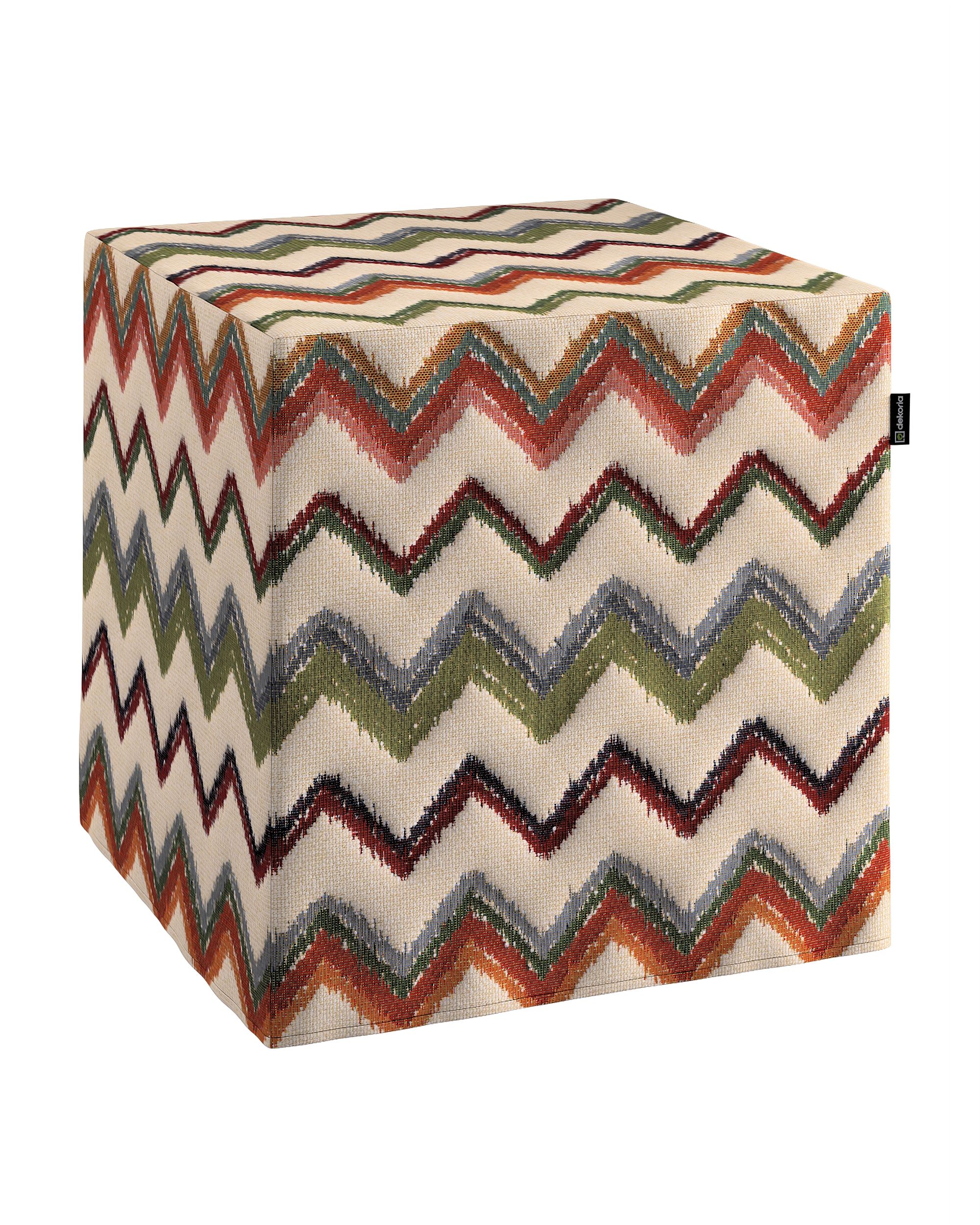 Nano cube pouf colour multicolour fabric structured, patterned