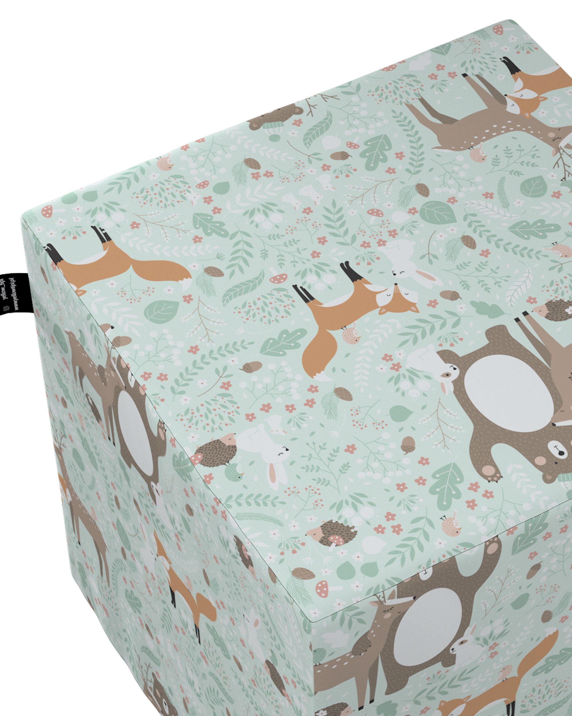 Nano cube pouf colour green fabric patterned (hover)