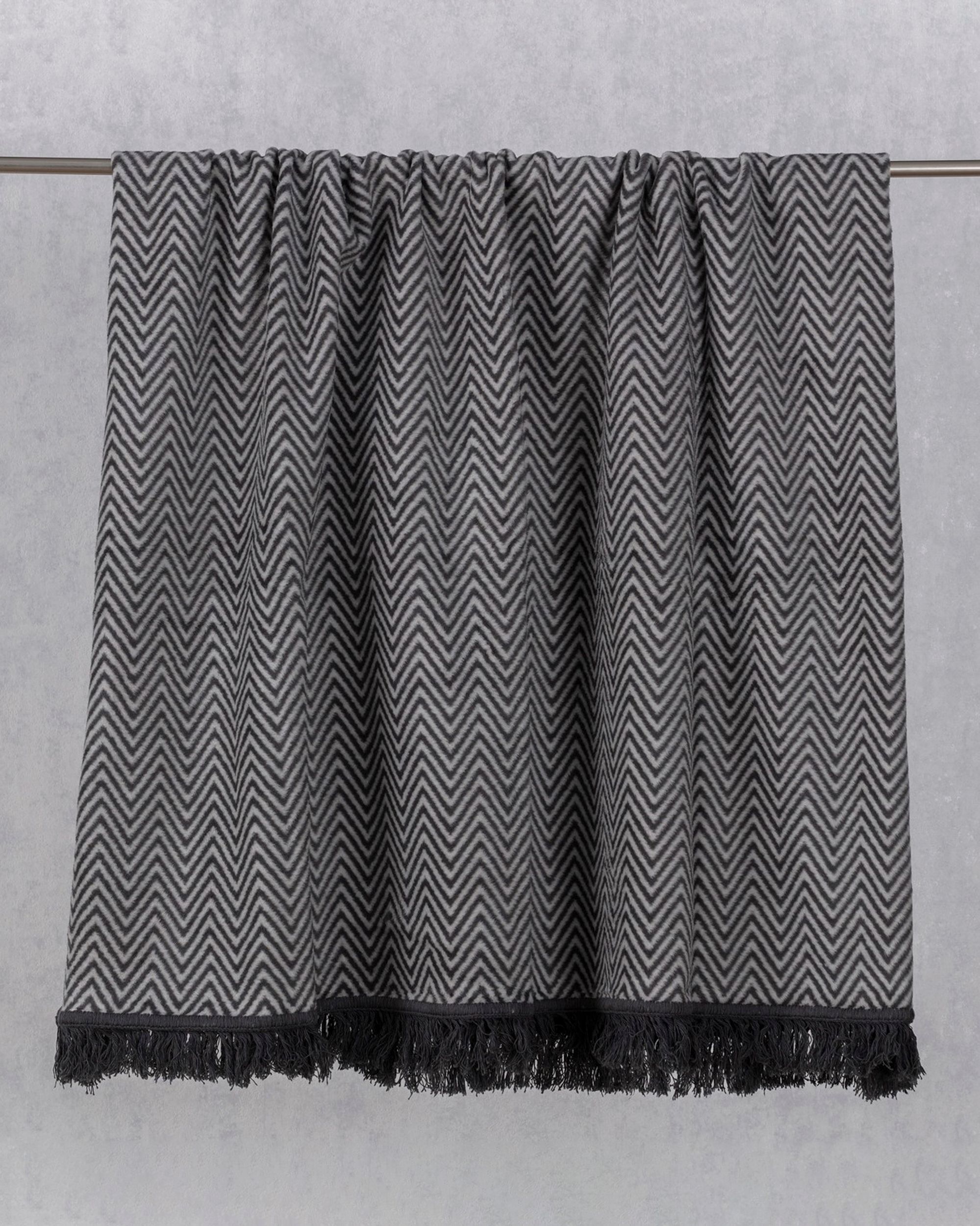 Cotton Cloud  Blanket 150x200cm Grey Chevron