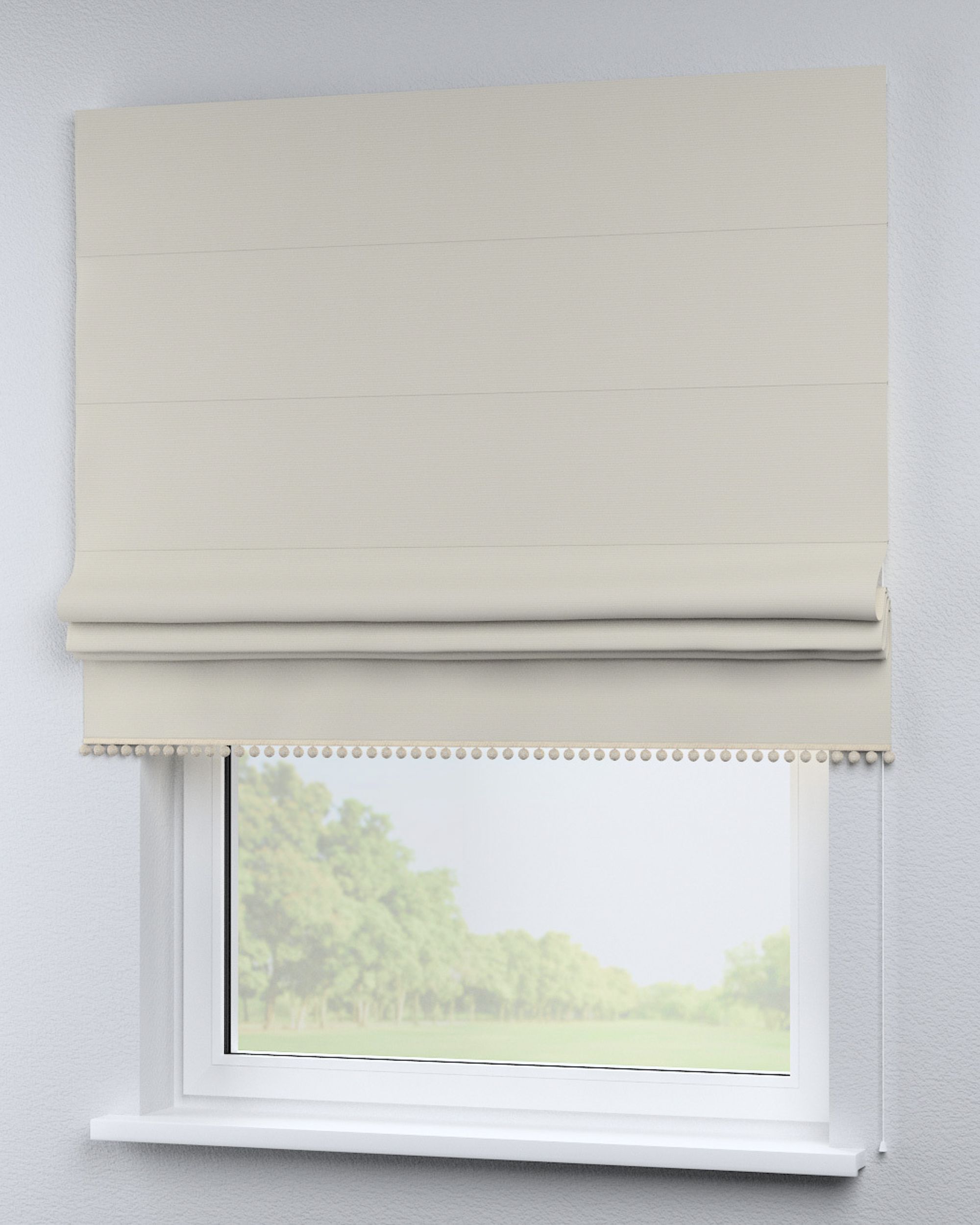 Roman blind with pompoms colour grey (hover)