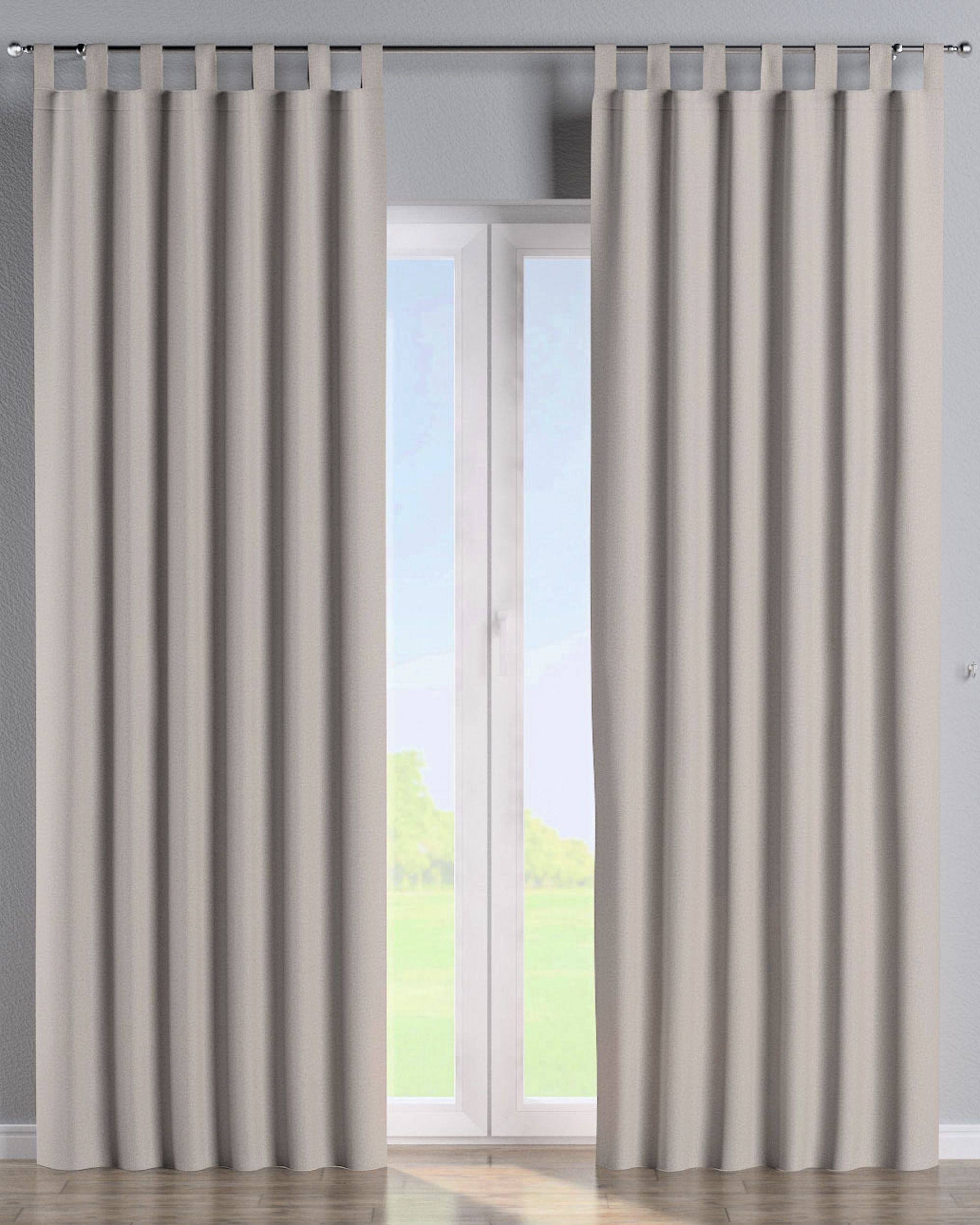 Tab top curtains colour beige fabric blackout