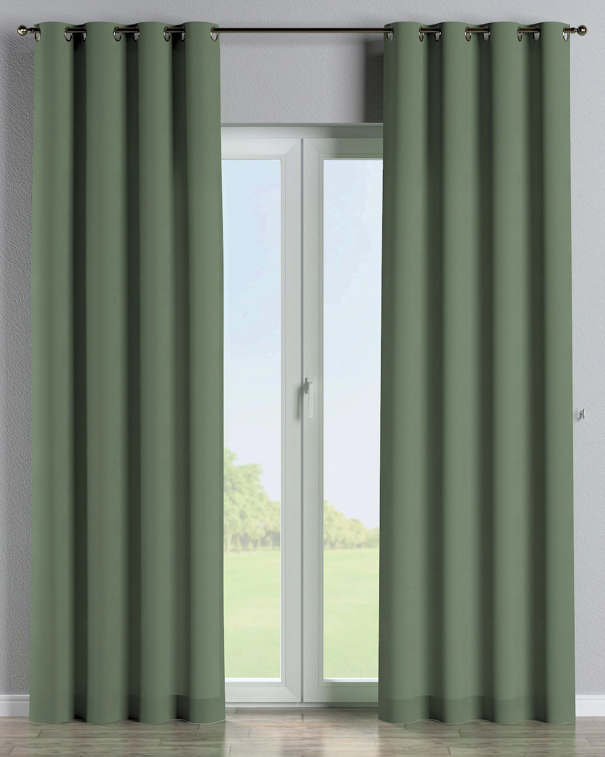 Eyelet curtains colour green