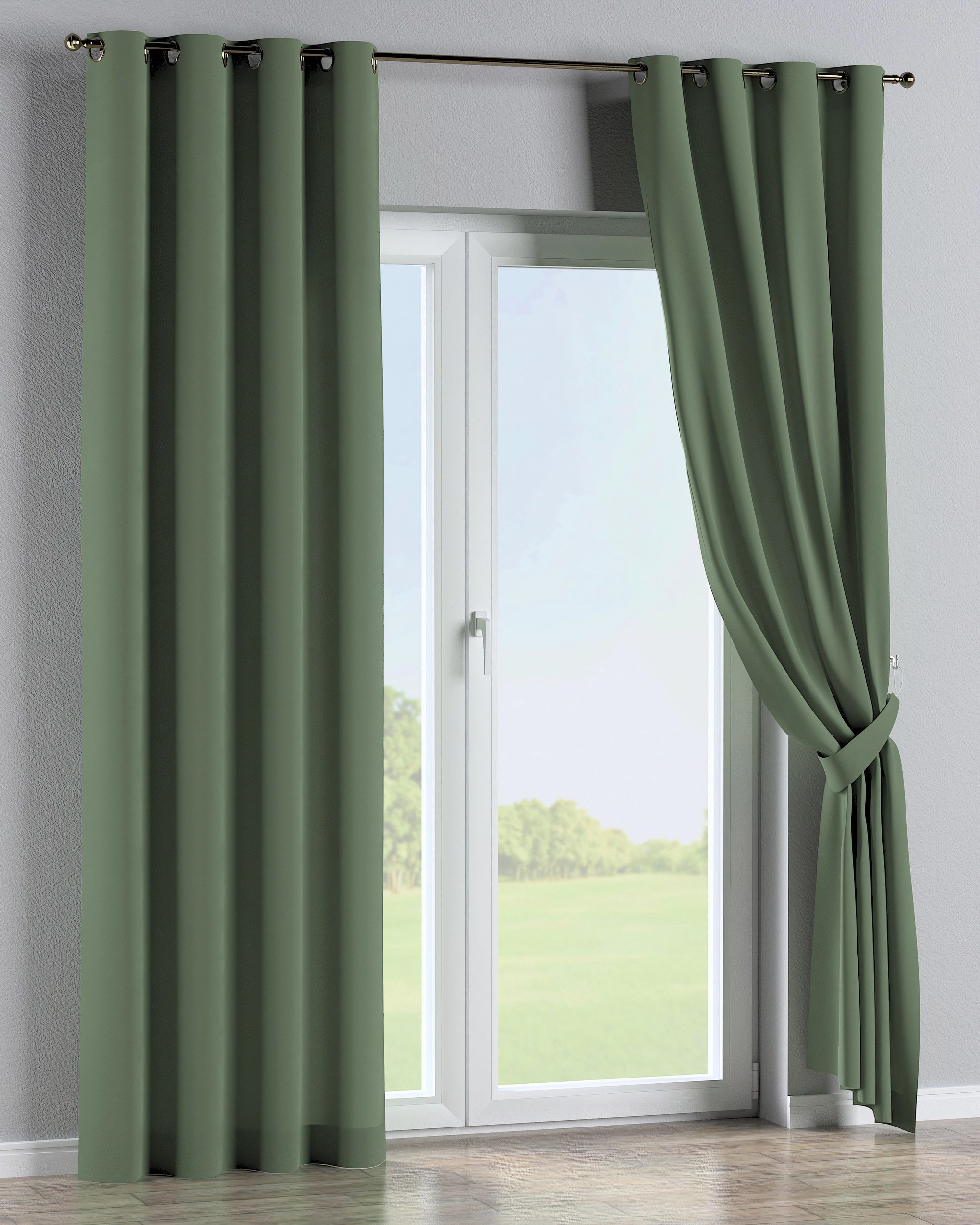Eyelet curtains colour green (hover)