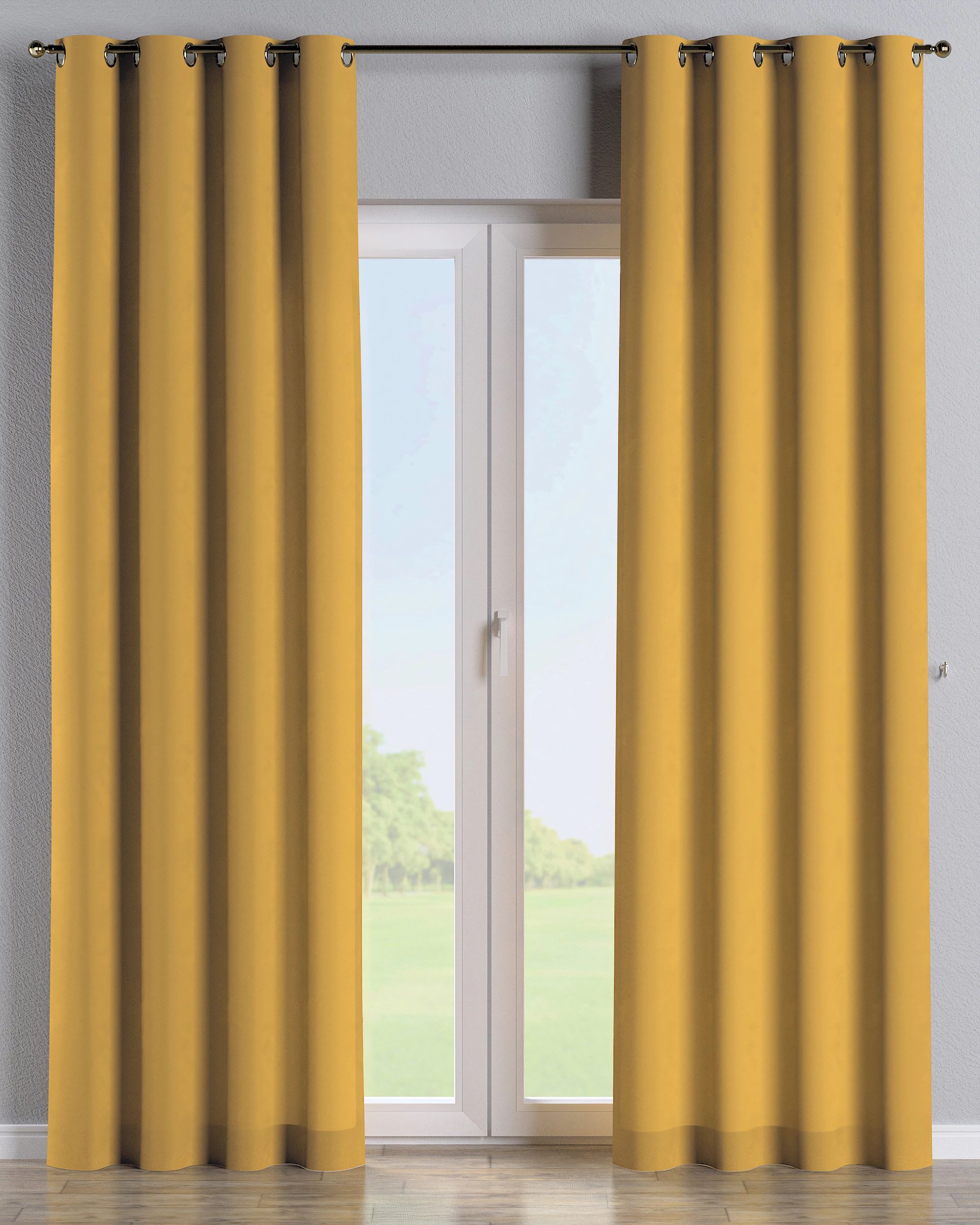 Eyelet curtains colour yellow
