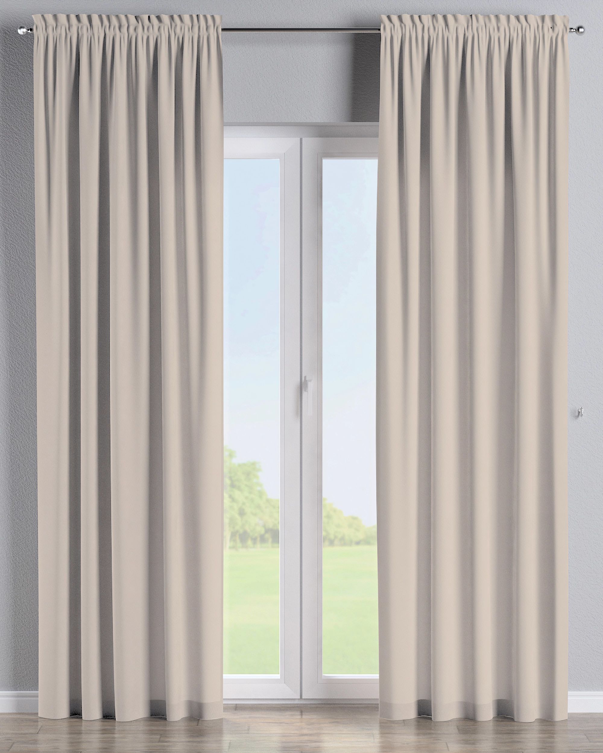 Slot and frill curtains colour beige