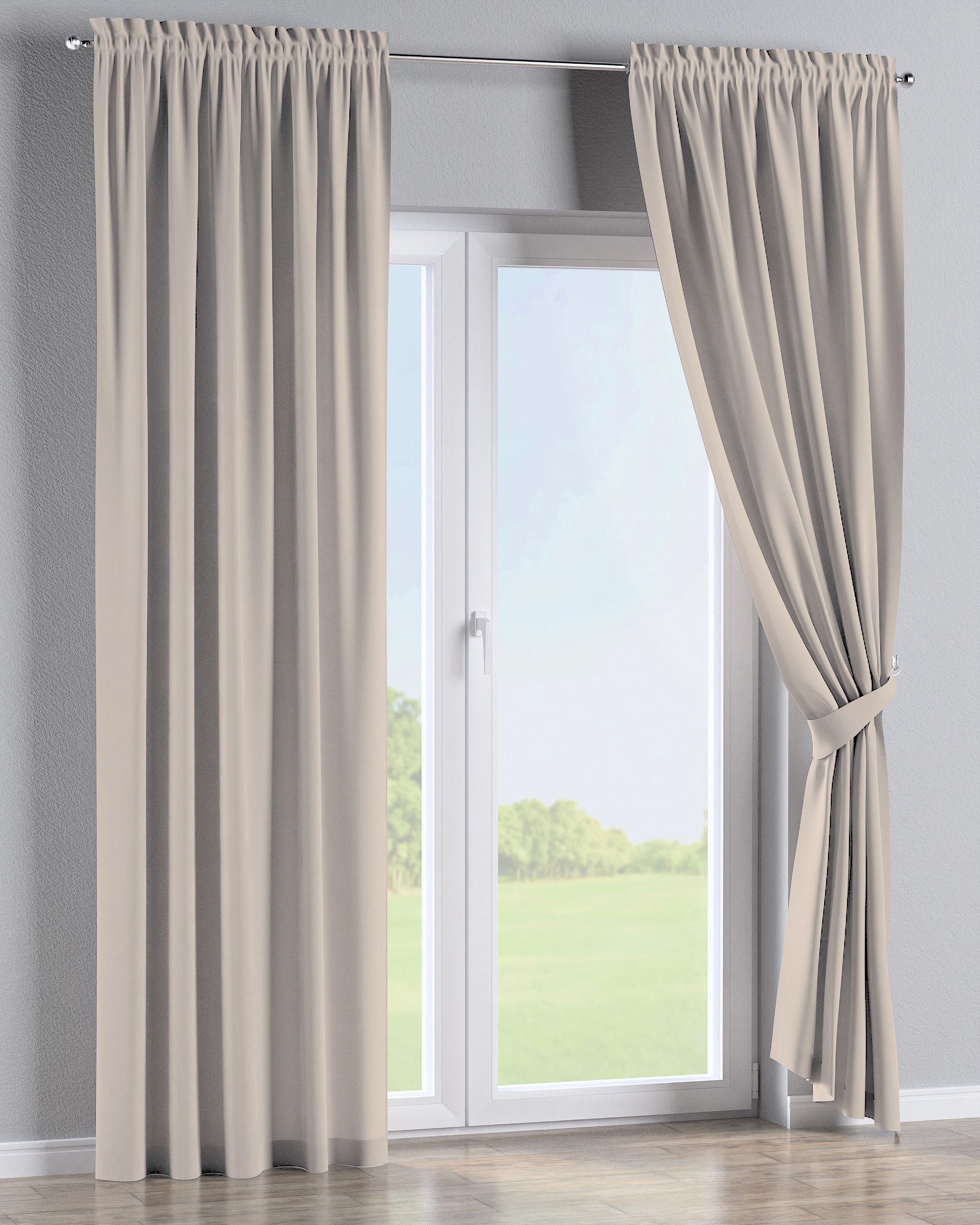 Slot and frill curtains colour beige (hover)