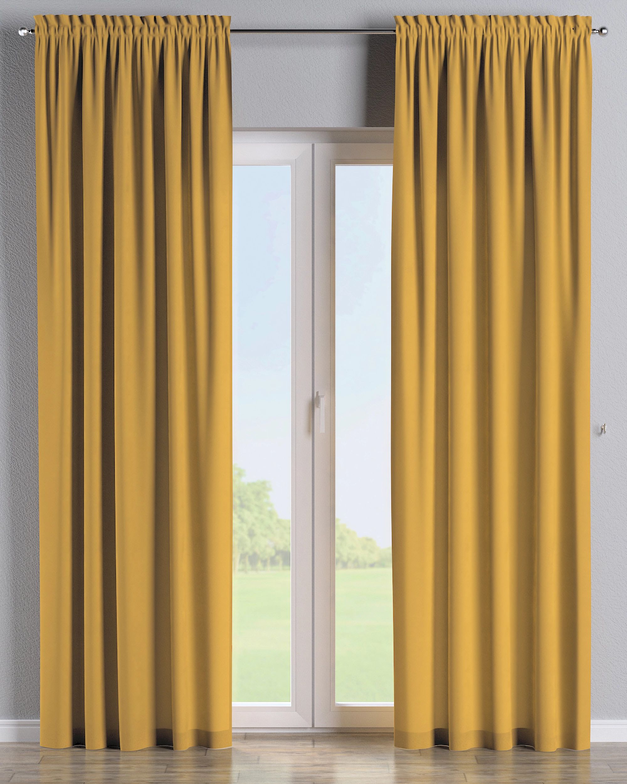 Slot and frill curtains colour yellow
