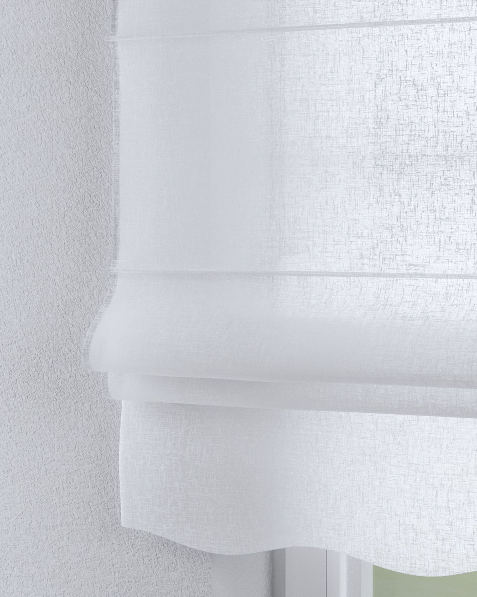Mela roman blind colour white fabric semi-sheer, structured (hover)