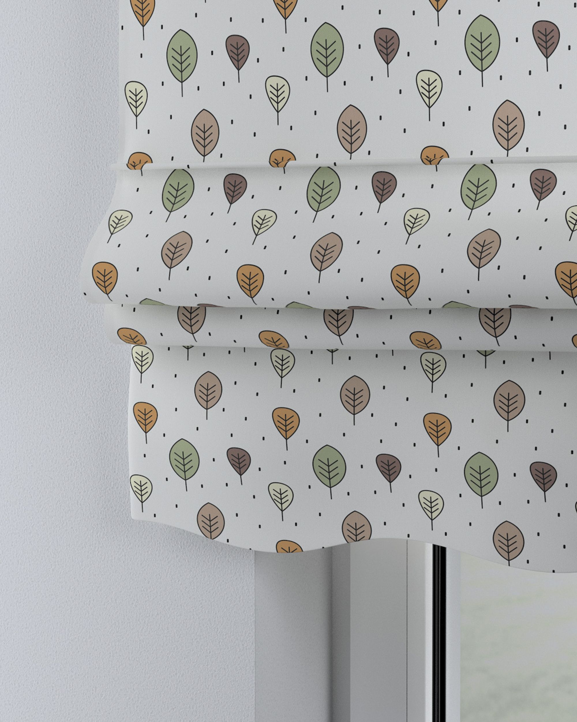 Mela roman blind colour brown fabric patterned (hover)