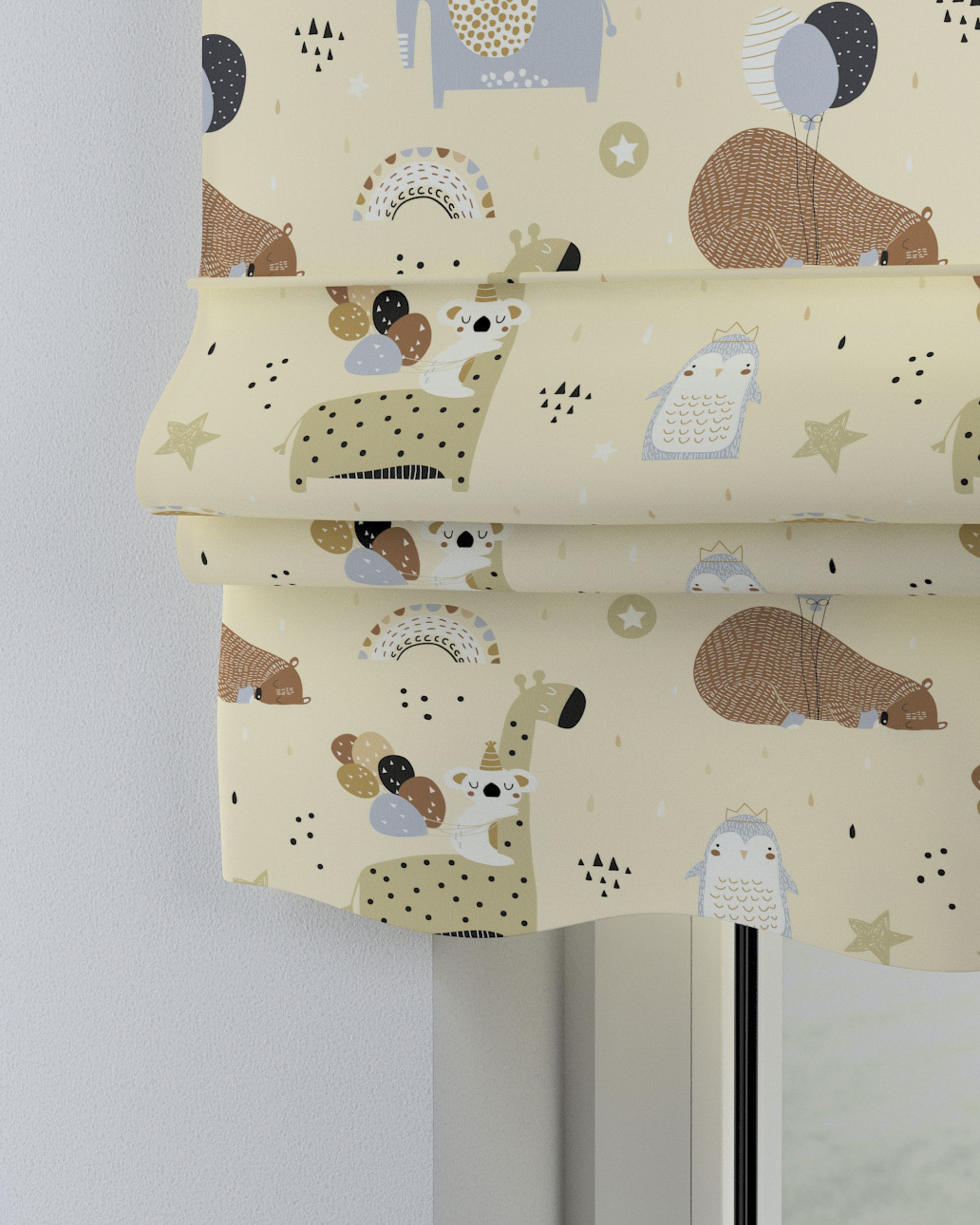 Mela roman blind colour beige fabric patterned (hover)