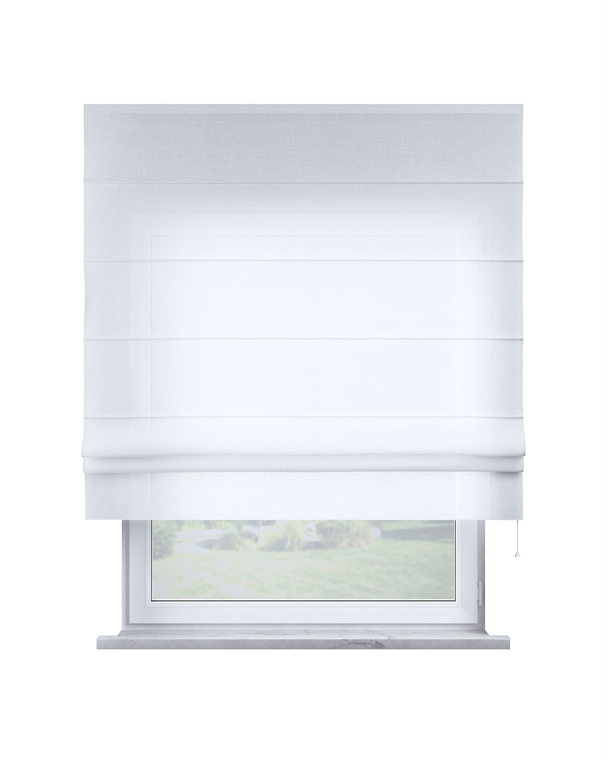 Sammy roman blind colour white fabric semi-sheer, structured
