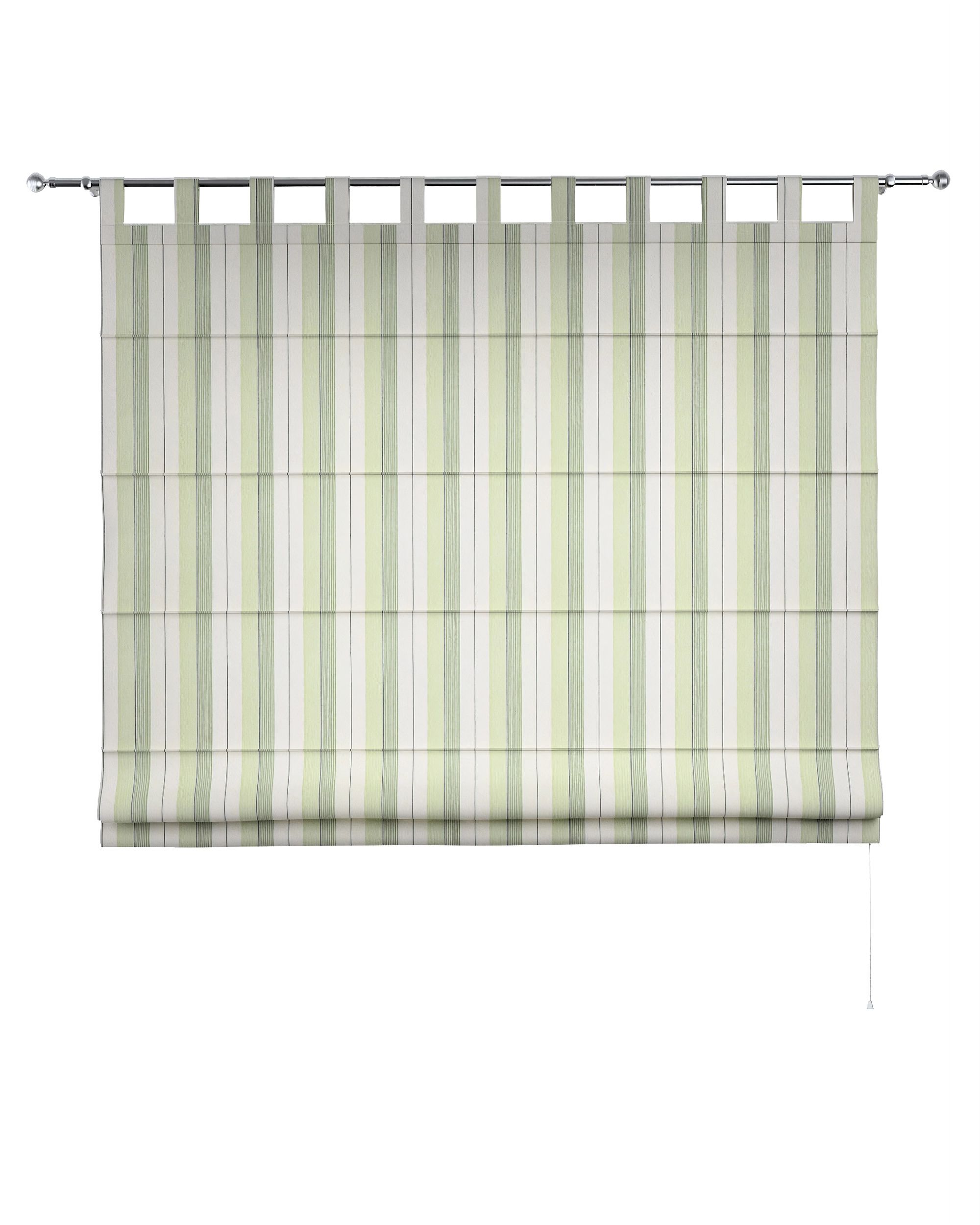 Oli tab top roman blind colour green fabric structured, patterned (hover)