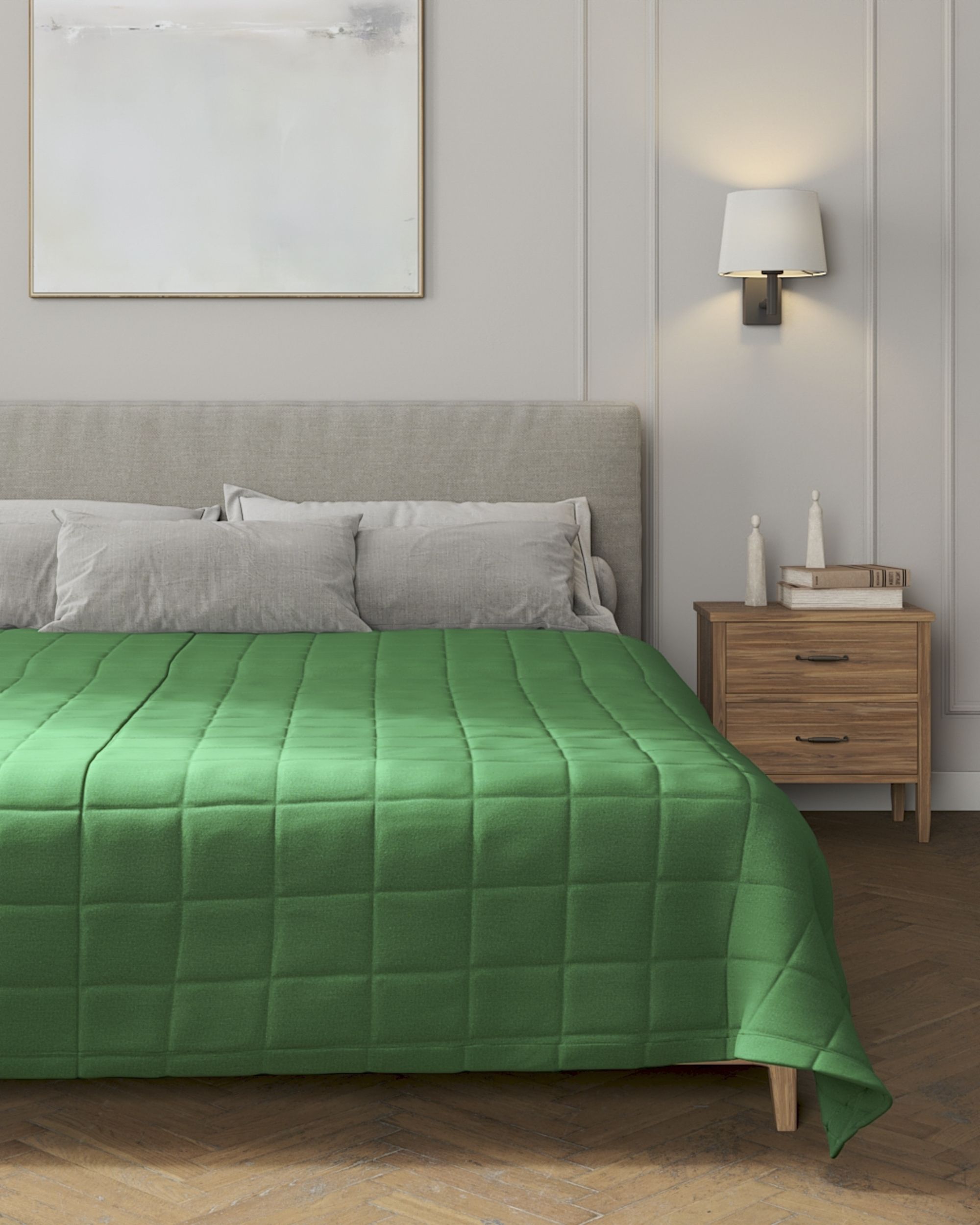 Check quilted throw colour green (hover)