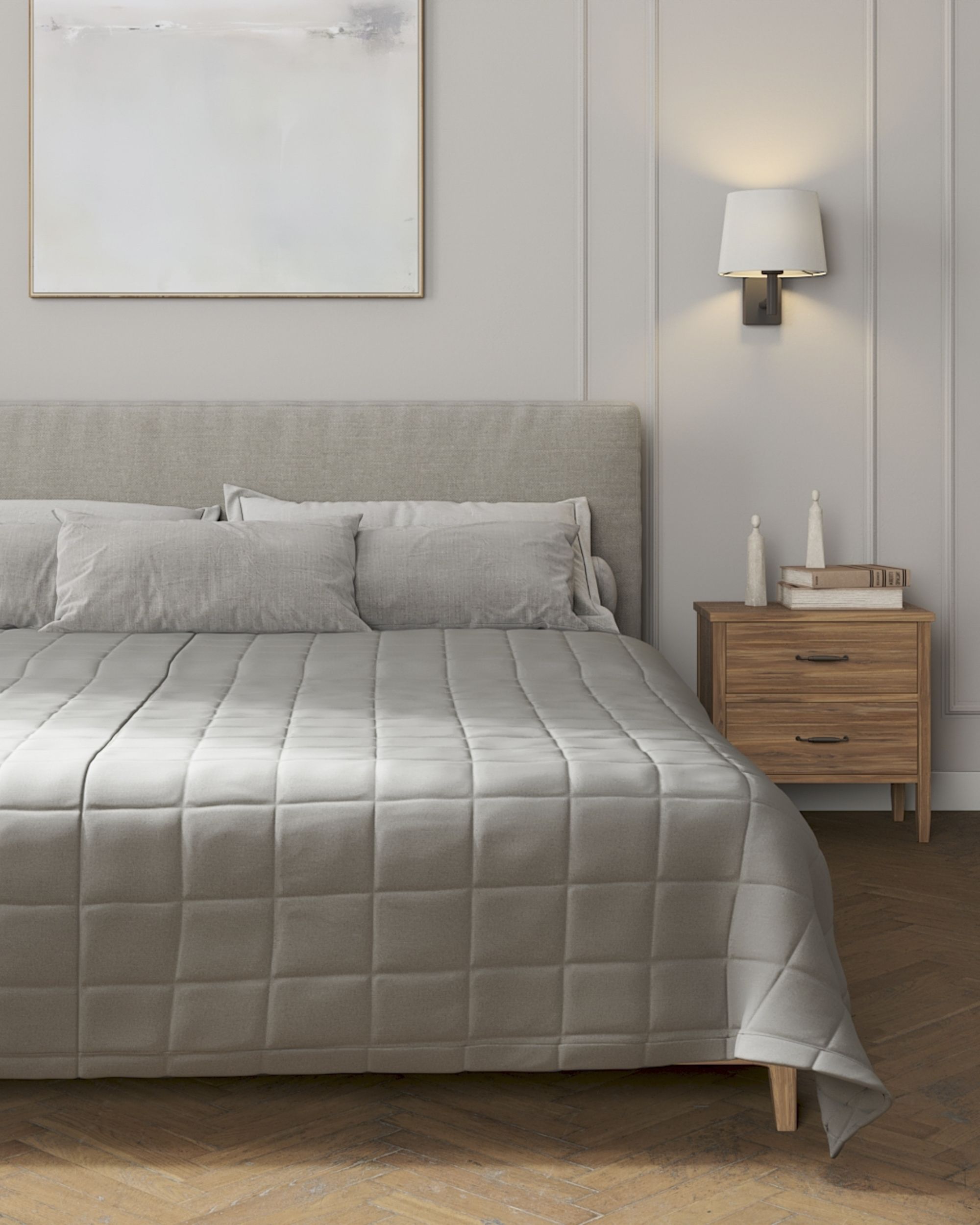Check quilted throw colour grey (hover)