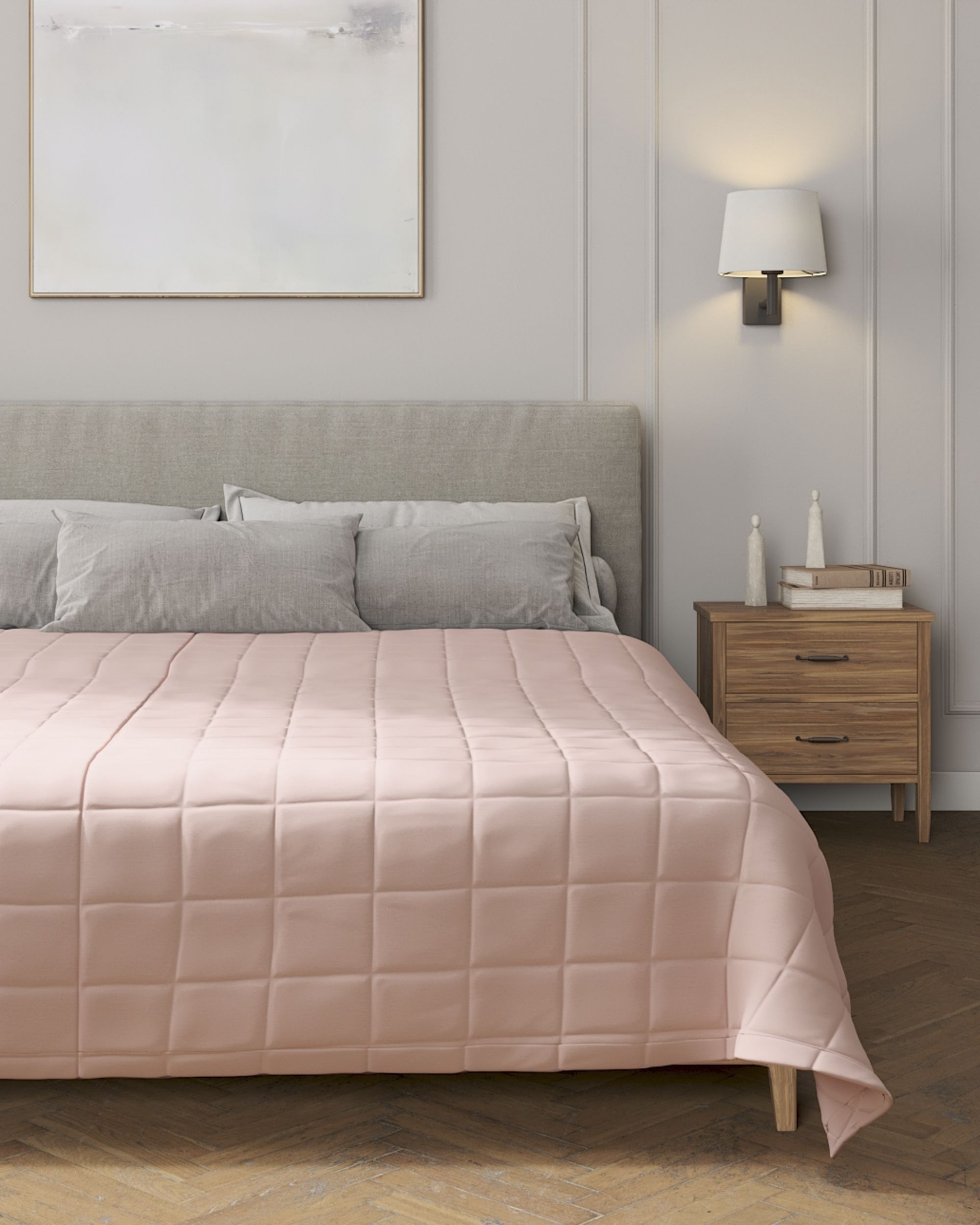 Check quilted throw colour pink (hover)