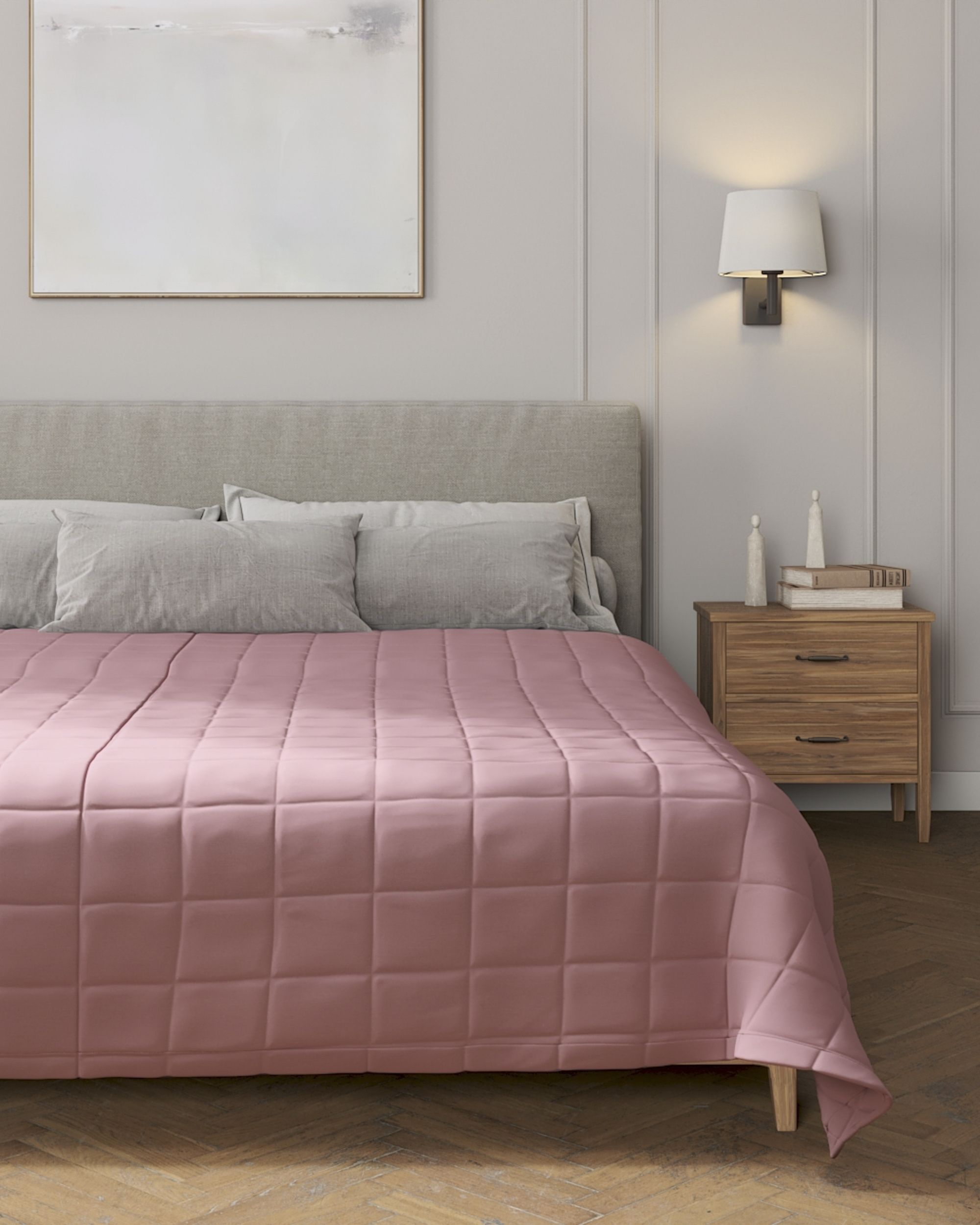 Check quilted throw colour pink (hover)