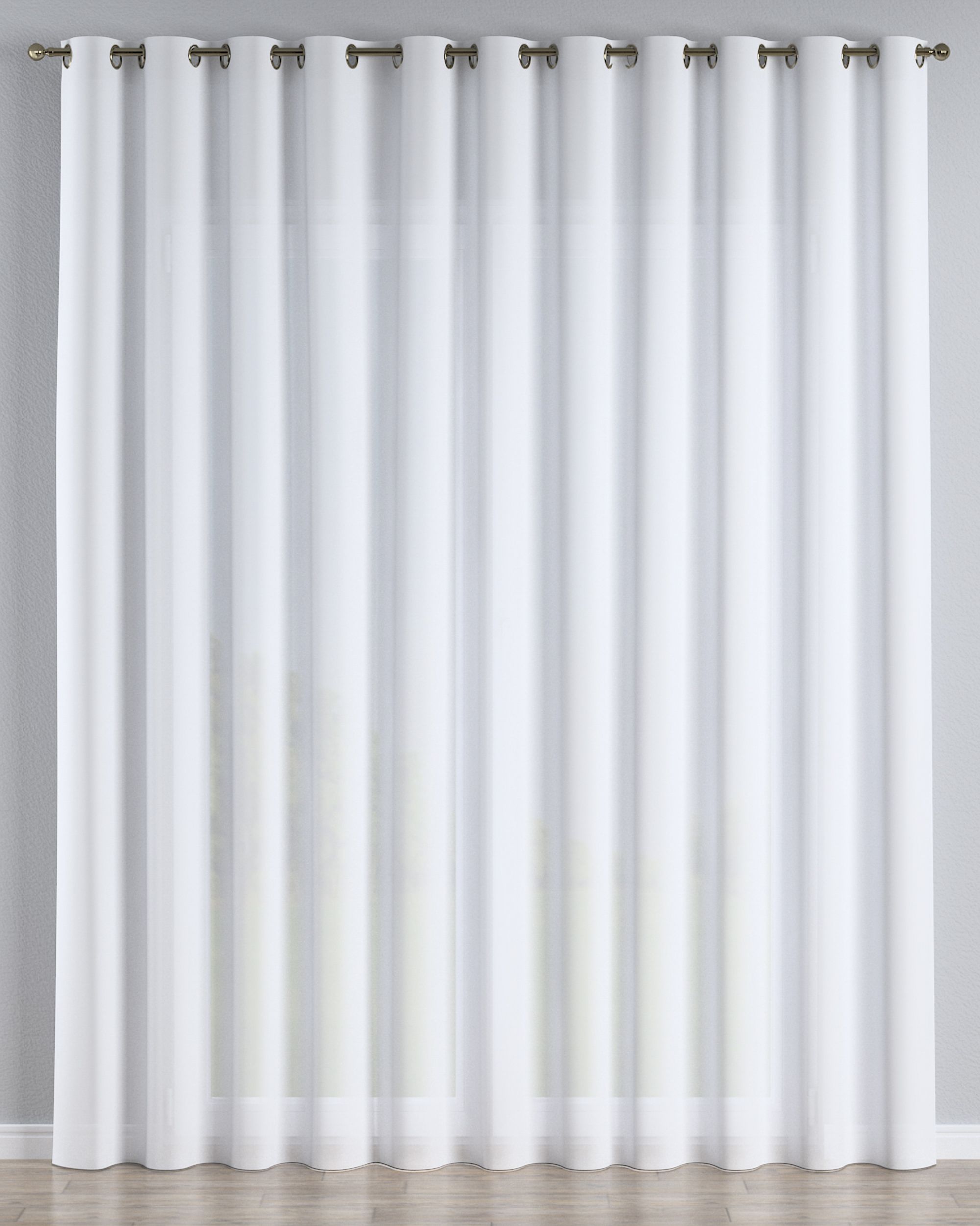 Eyelet voile/net curtains colour white fabric semi-sheer, structured