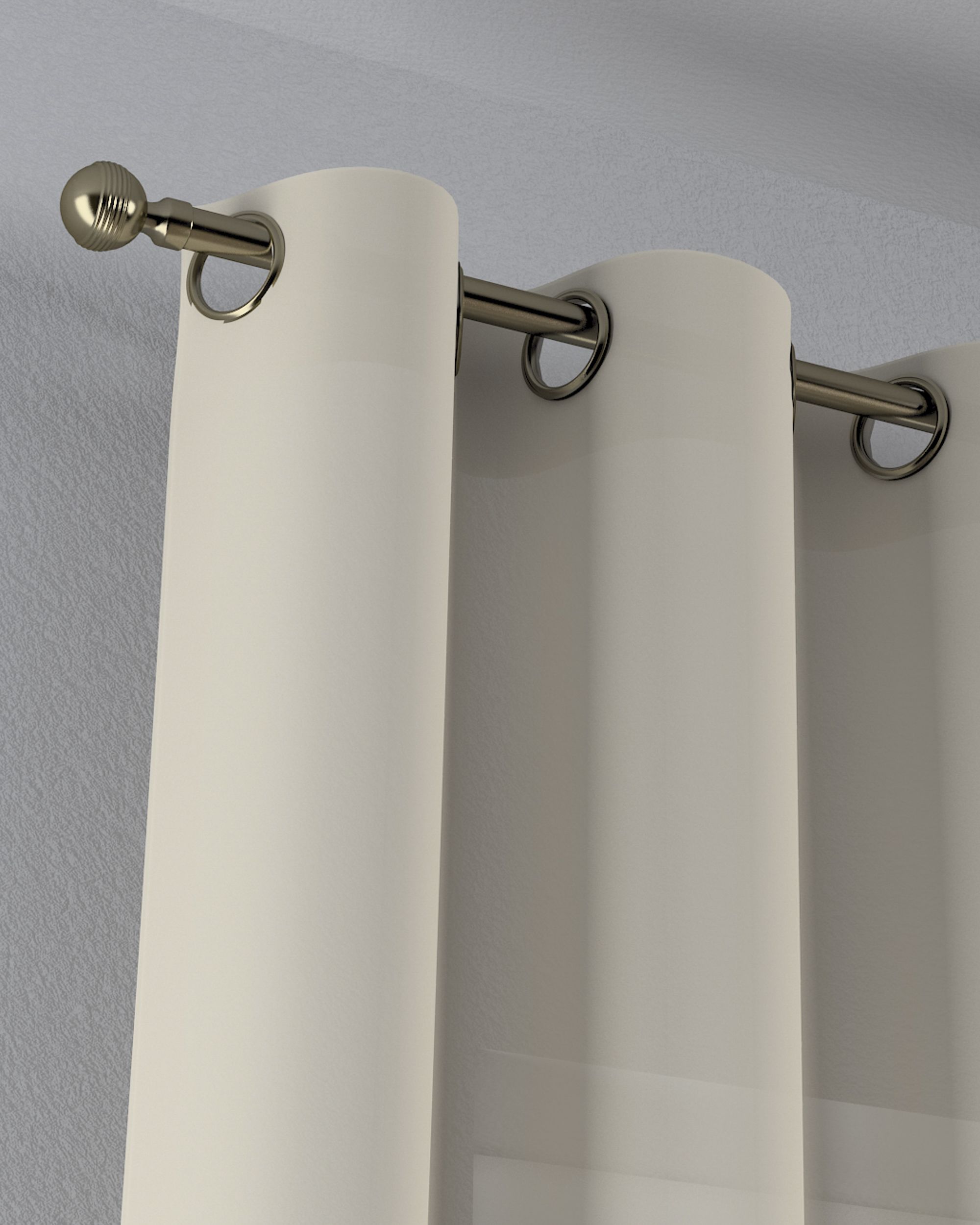 Eyelet voile/net curtains colour beige fabric semi-sheer, structured (hover)