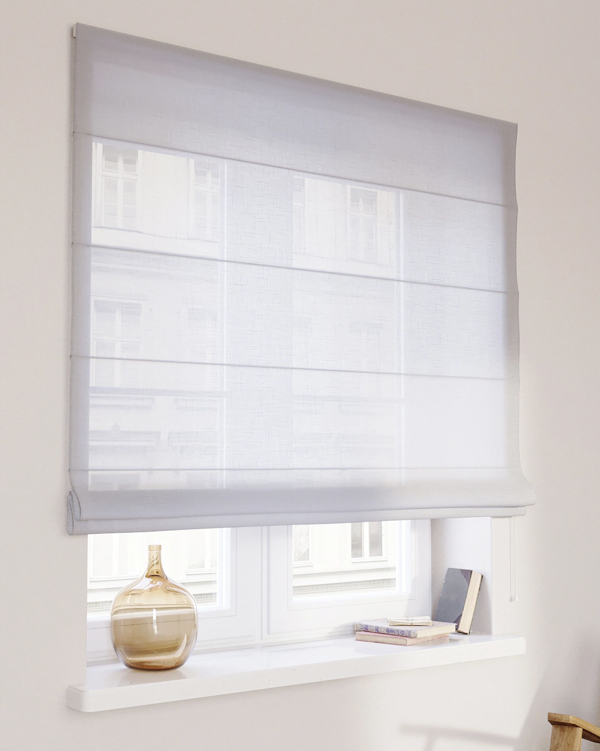 Billie roman blind colour white fabric semi-sheer, structured (hover)