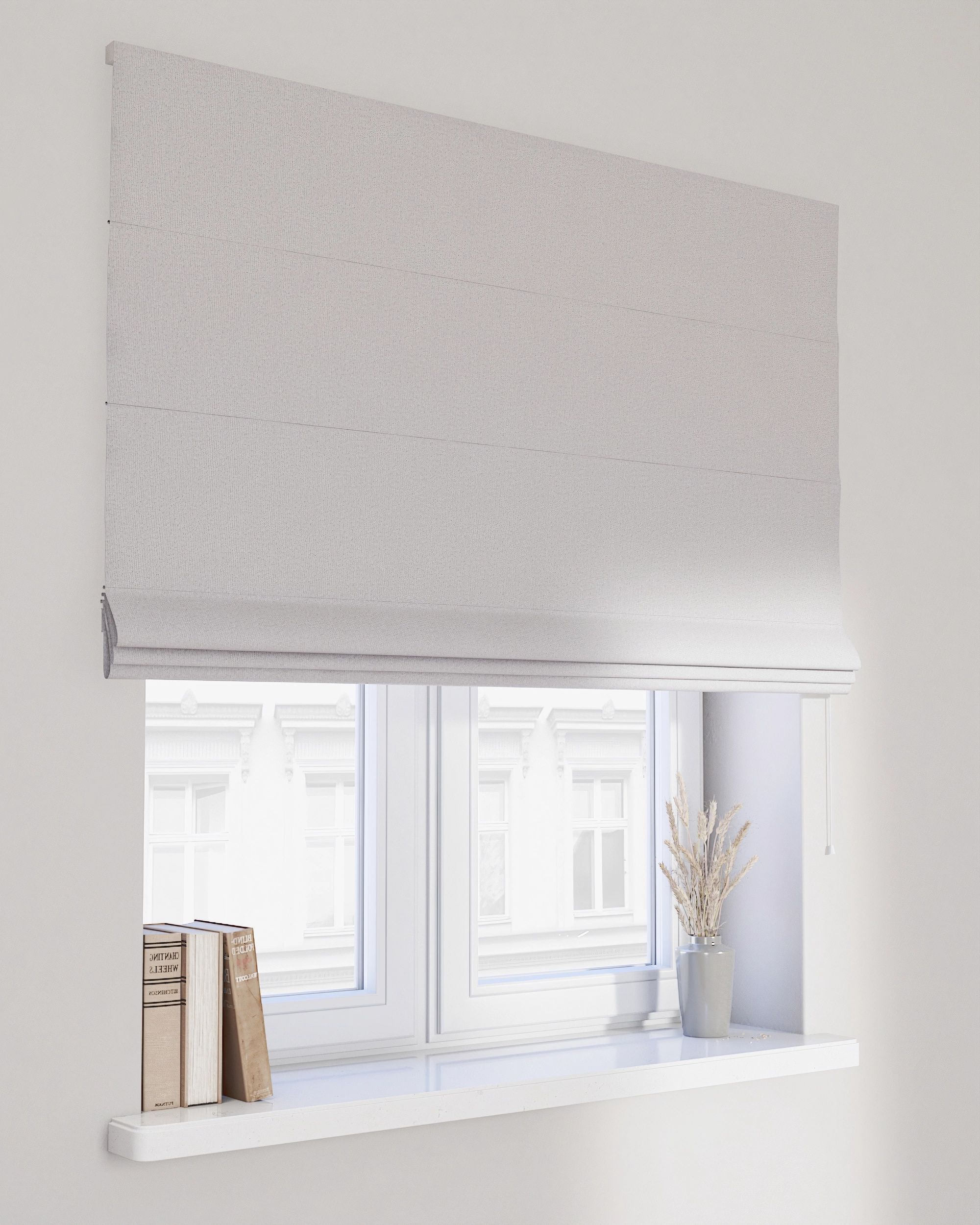 Billie roman blind colour grey fabric structured, blackout