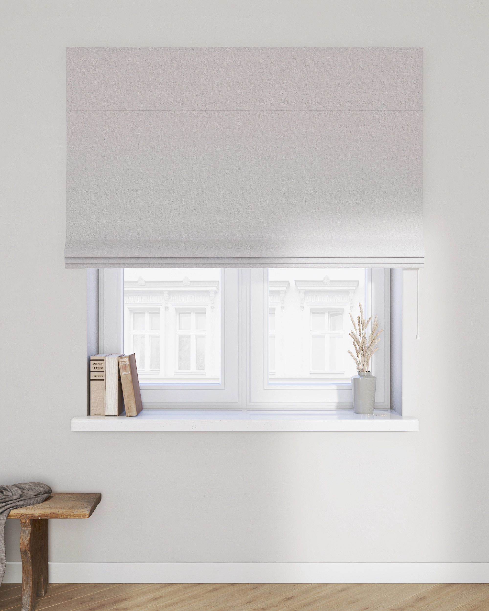 Billie roman blind colour grey fabric structured, blackout (hover)
