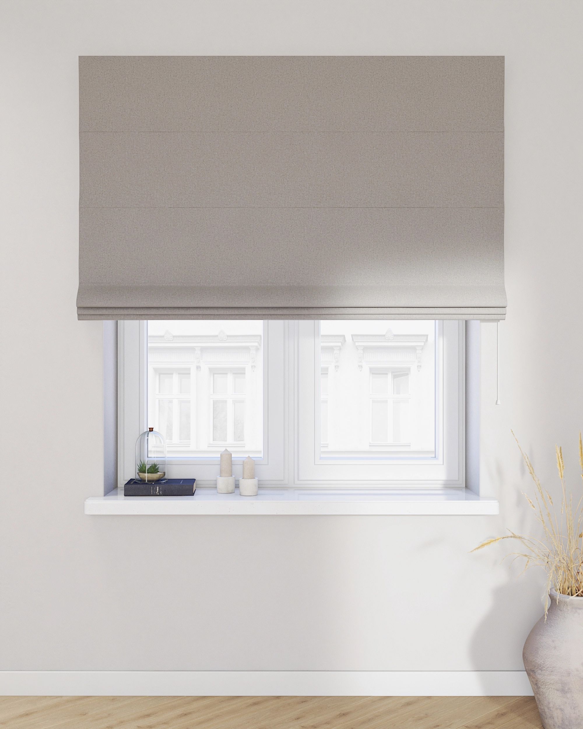 Billie roman blind colour grey fabric structured, blackout (hover)