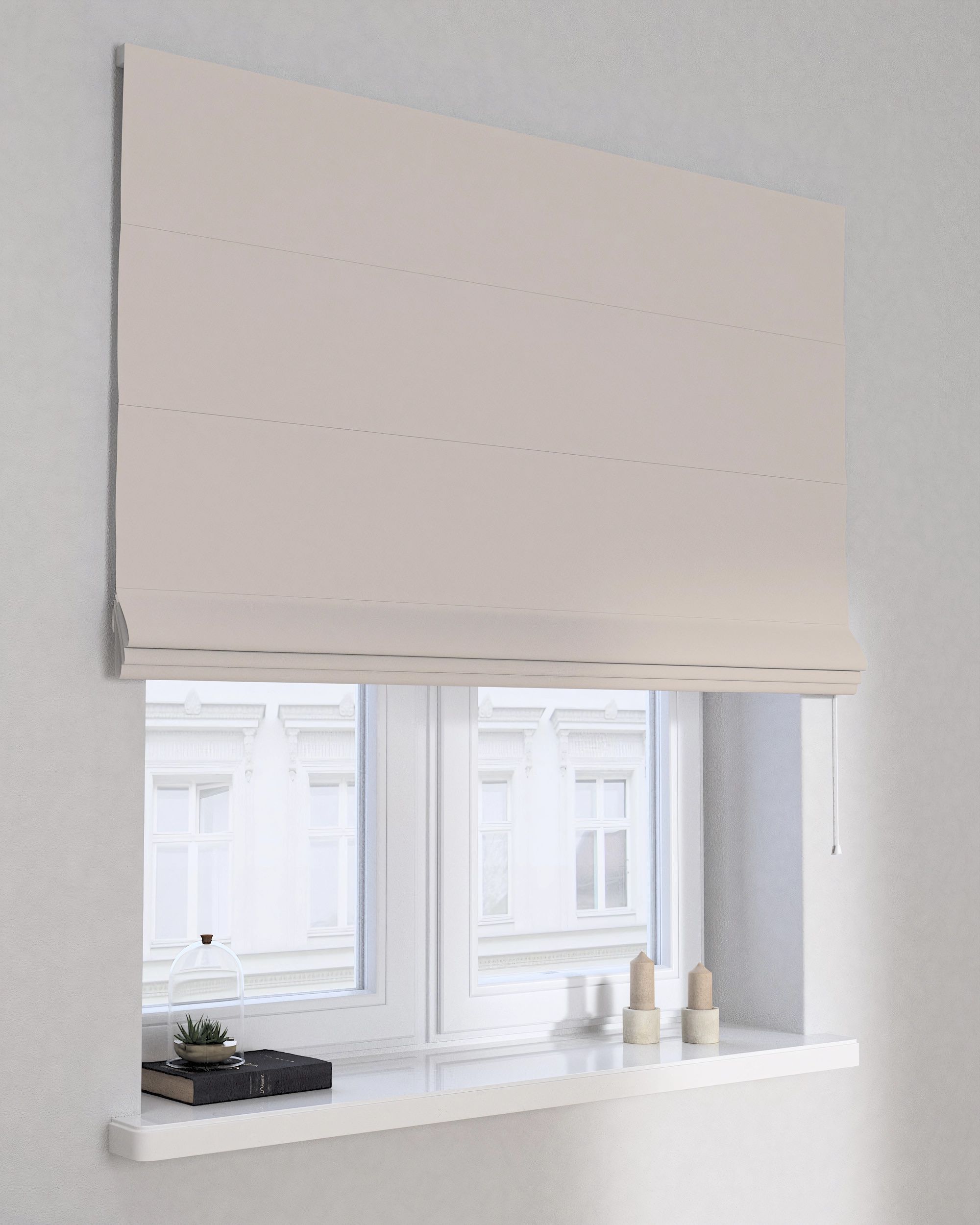 Billie roman blind colour beige fabric blackout