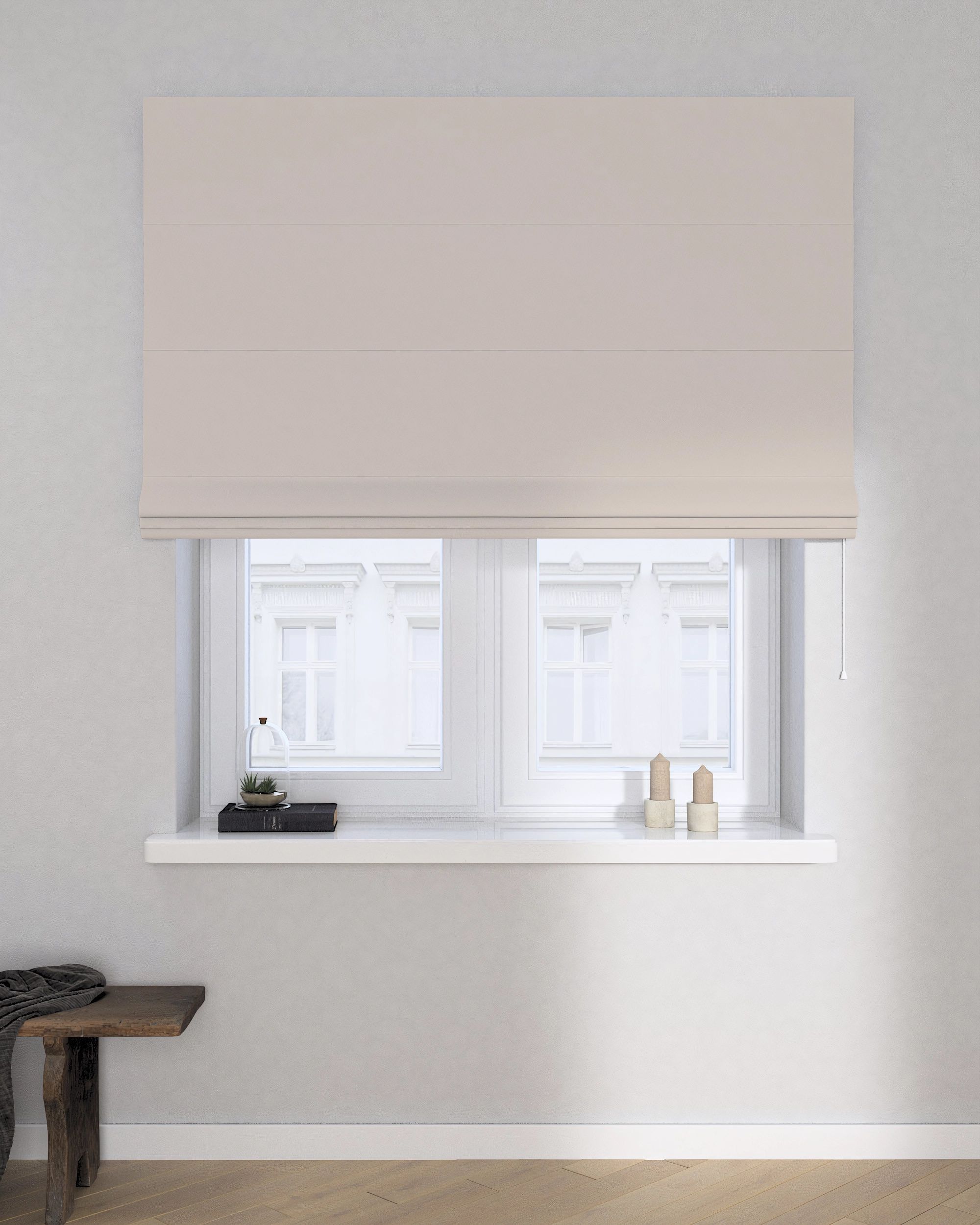 Billie roman blind colour beige fabric blackout (hover)
