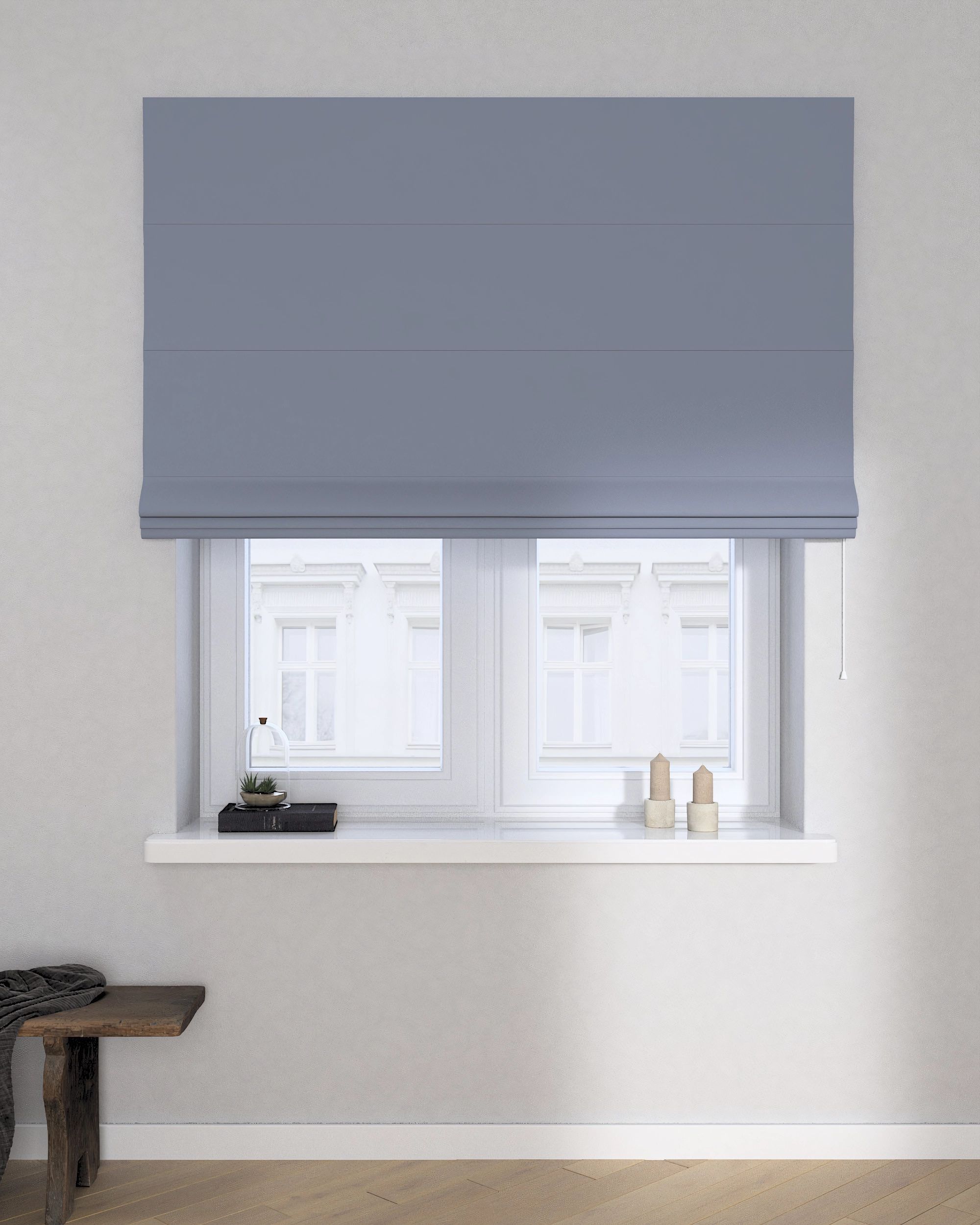 Billie roman blind colour grey fabric blackout (hover)