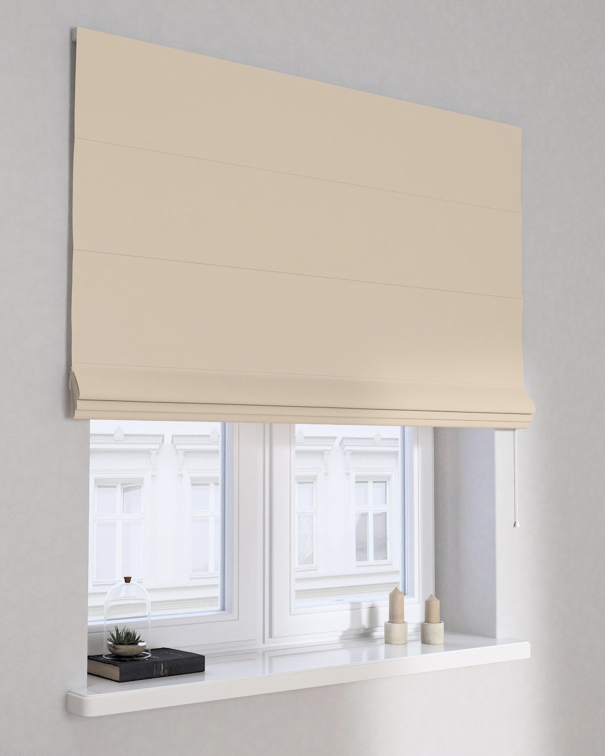 Billie roman blind colour beige fabric blackout