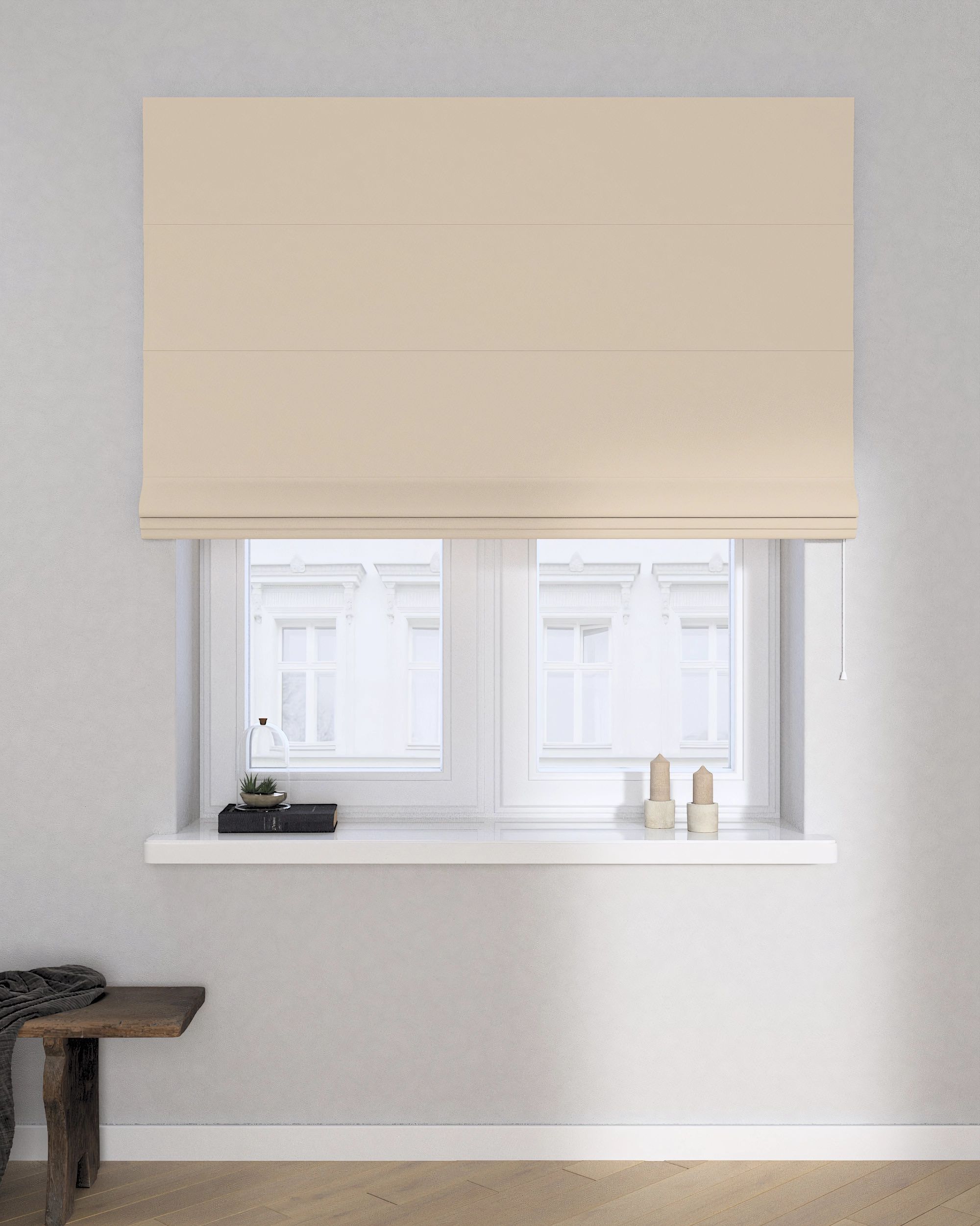 Billie roman blind colour beige fabric blackout (hover)